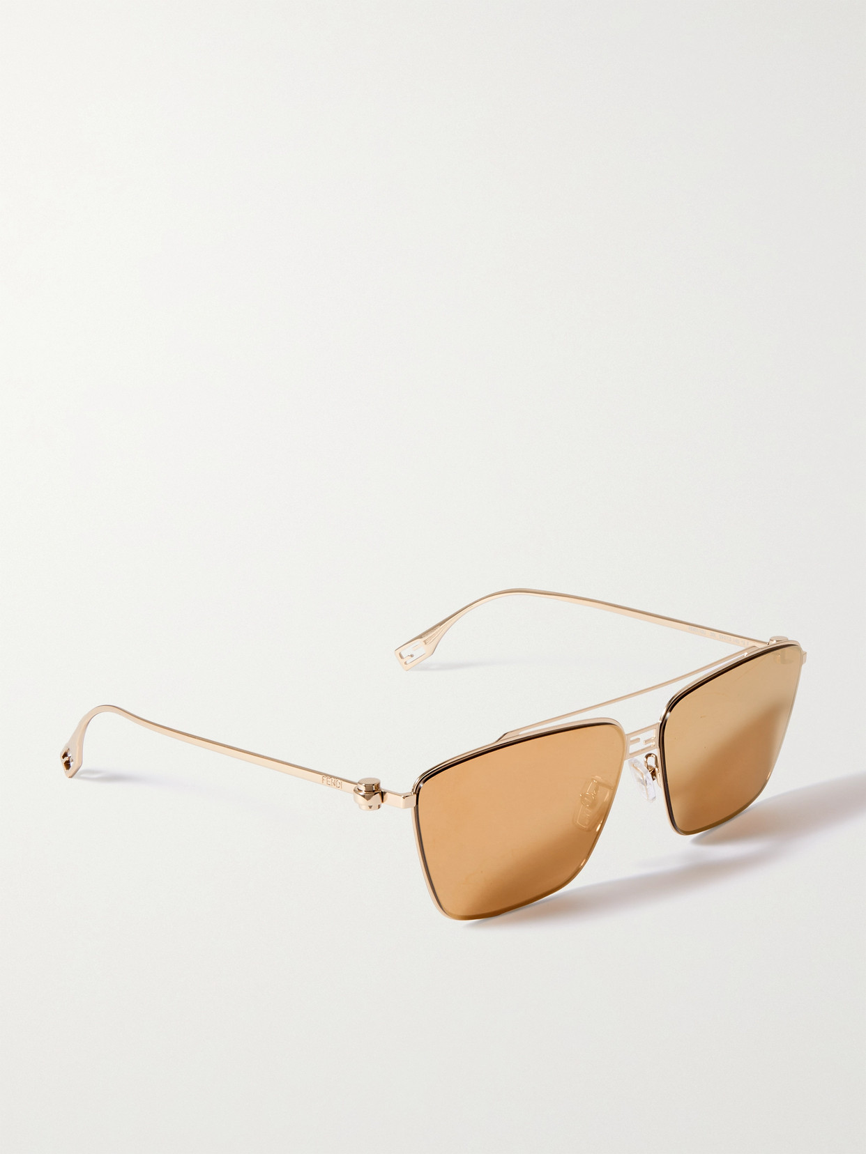 New FENDI Baguette square-frame gold-tone sunglasses Sunglasses FENDI Baguette FE40013U 31Z 59-18 Gold in stock main image 2