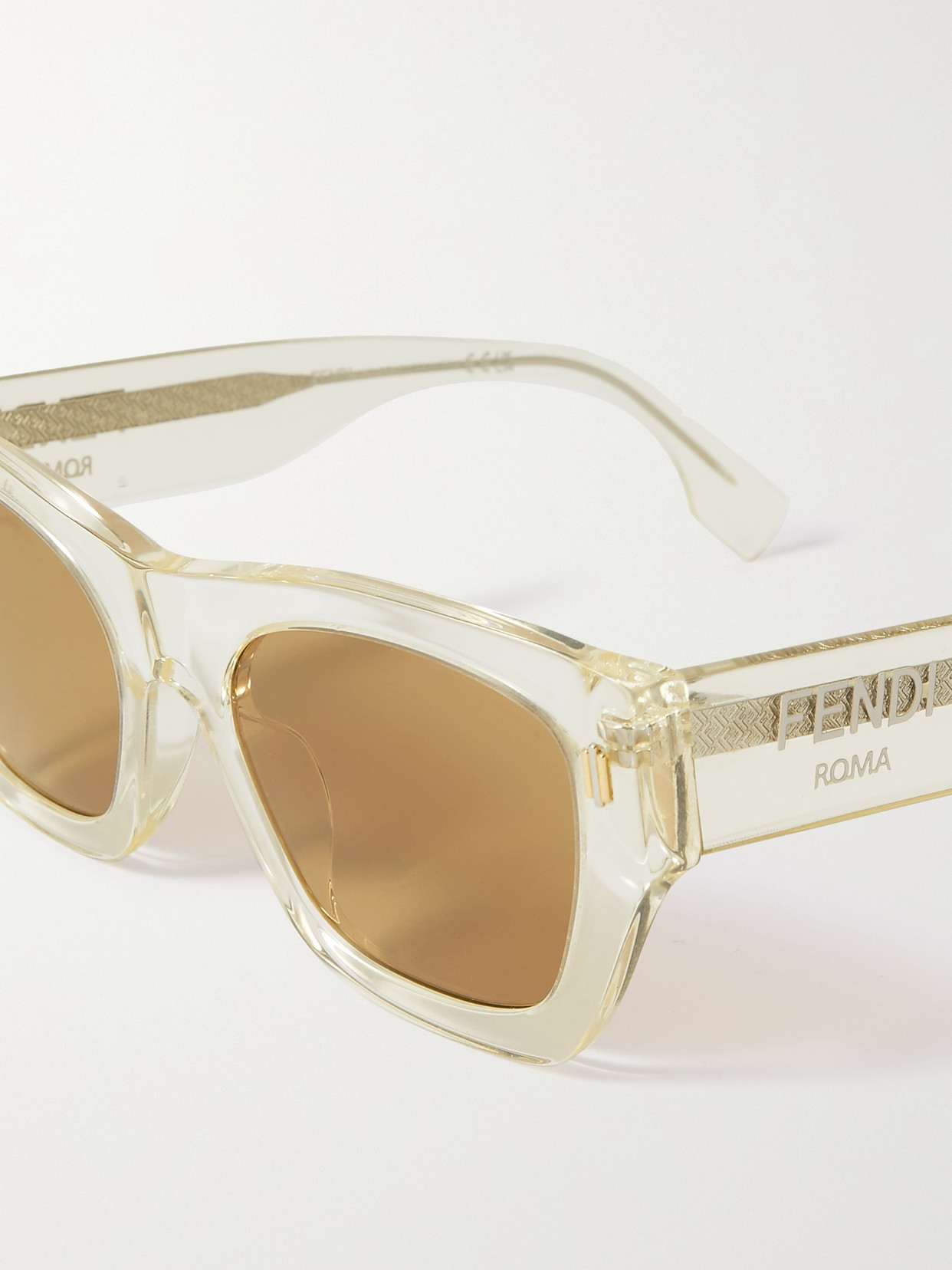 Shop Fendi Roma D-frame Acetate Sunglasses In Yellow