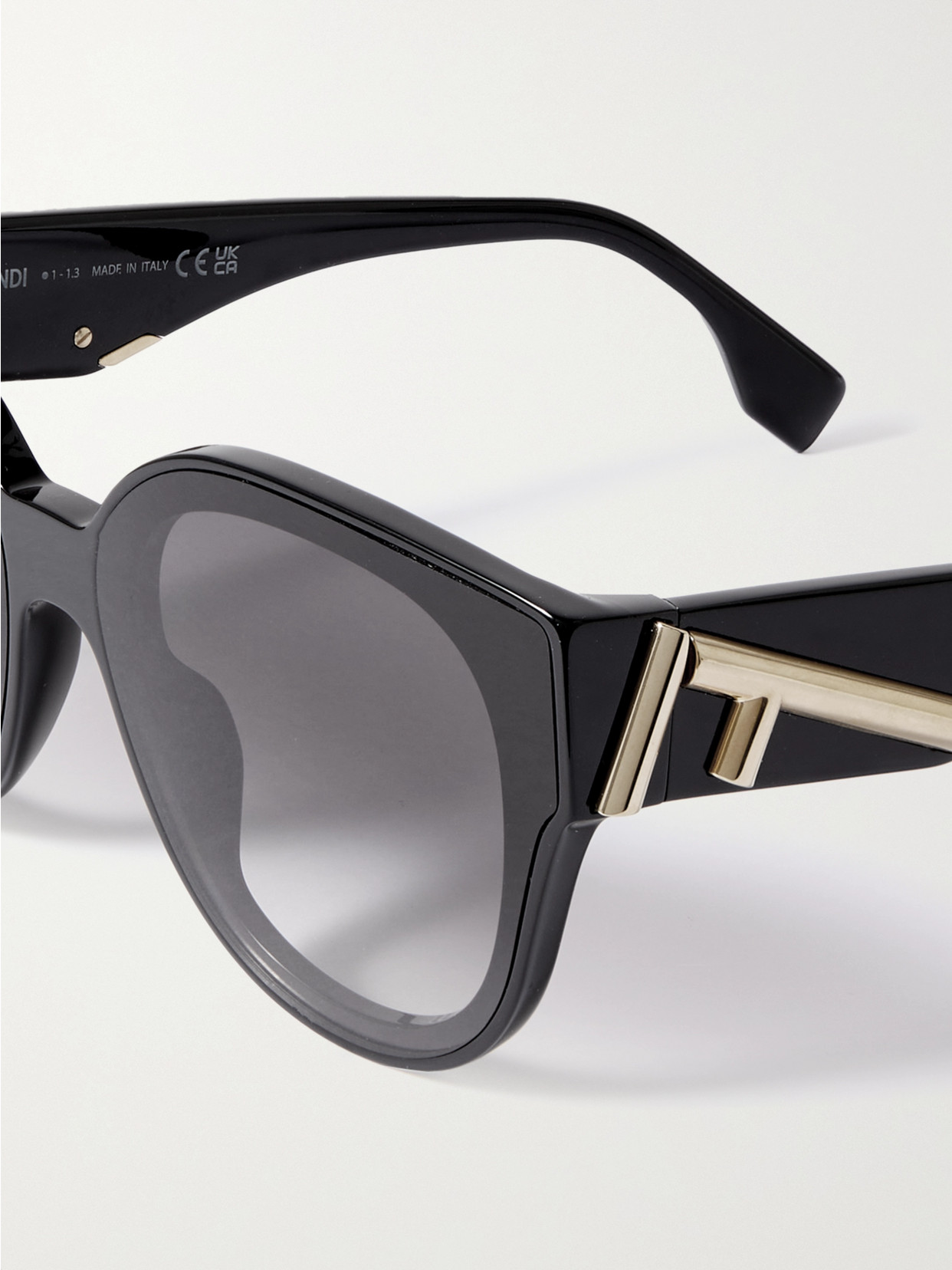 Fendi First D-frame Embellished Acetate Sunglasses In Black