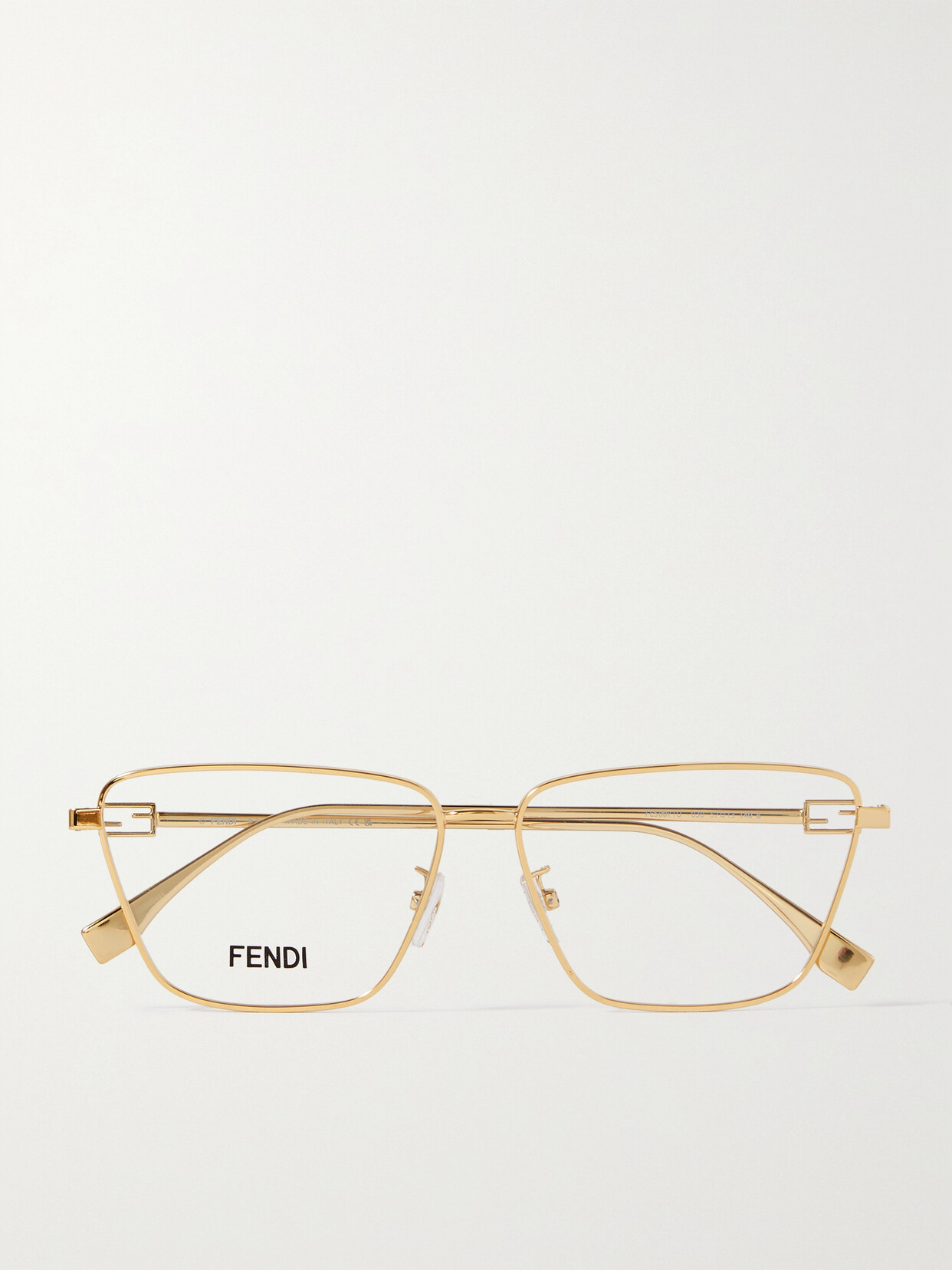 Fendi Baguette Square-framed Gold-tone Optical Glasses