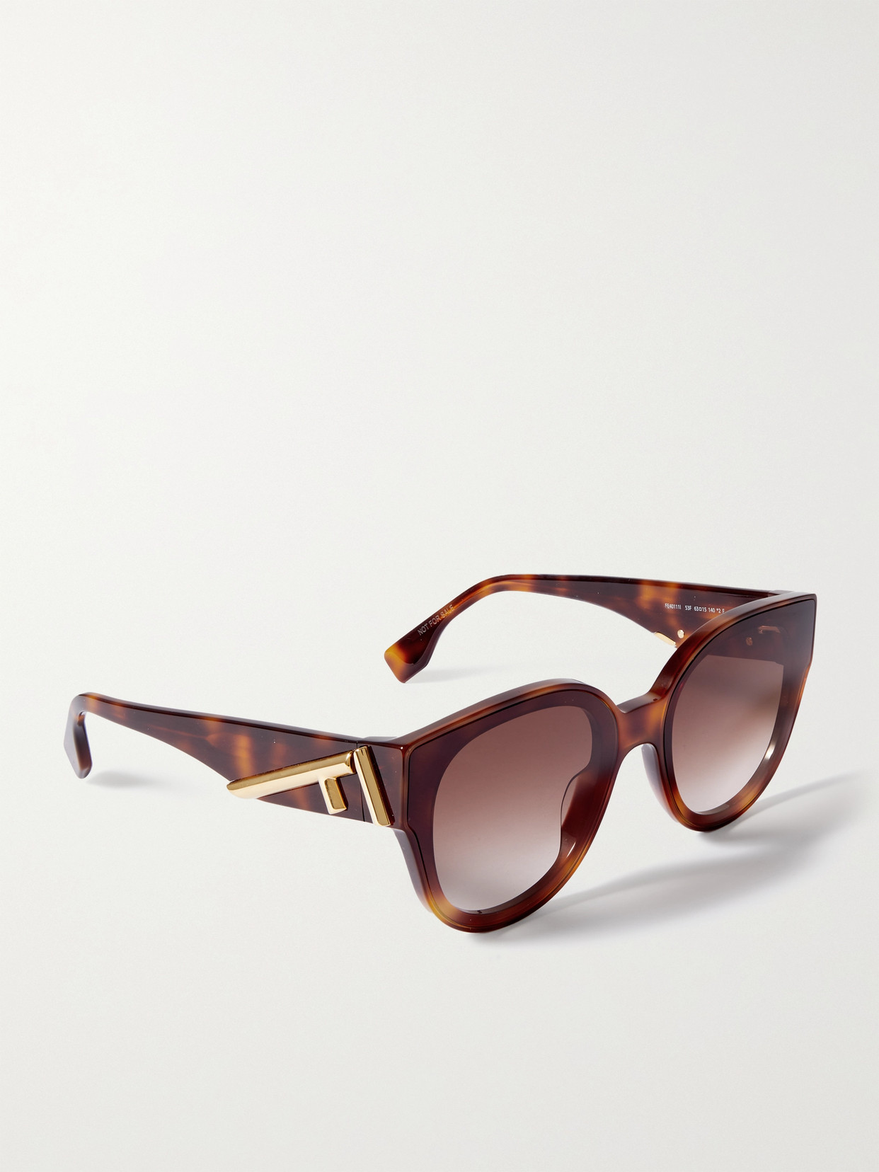 Shop Fendi First D-frame Embellished Tortoiseshell Acetate Sunglasses In Brown