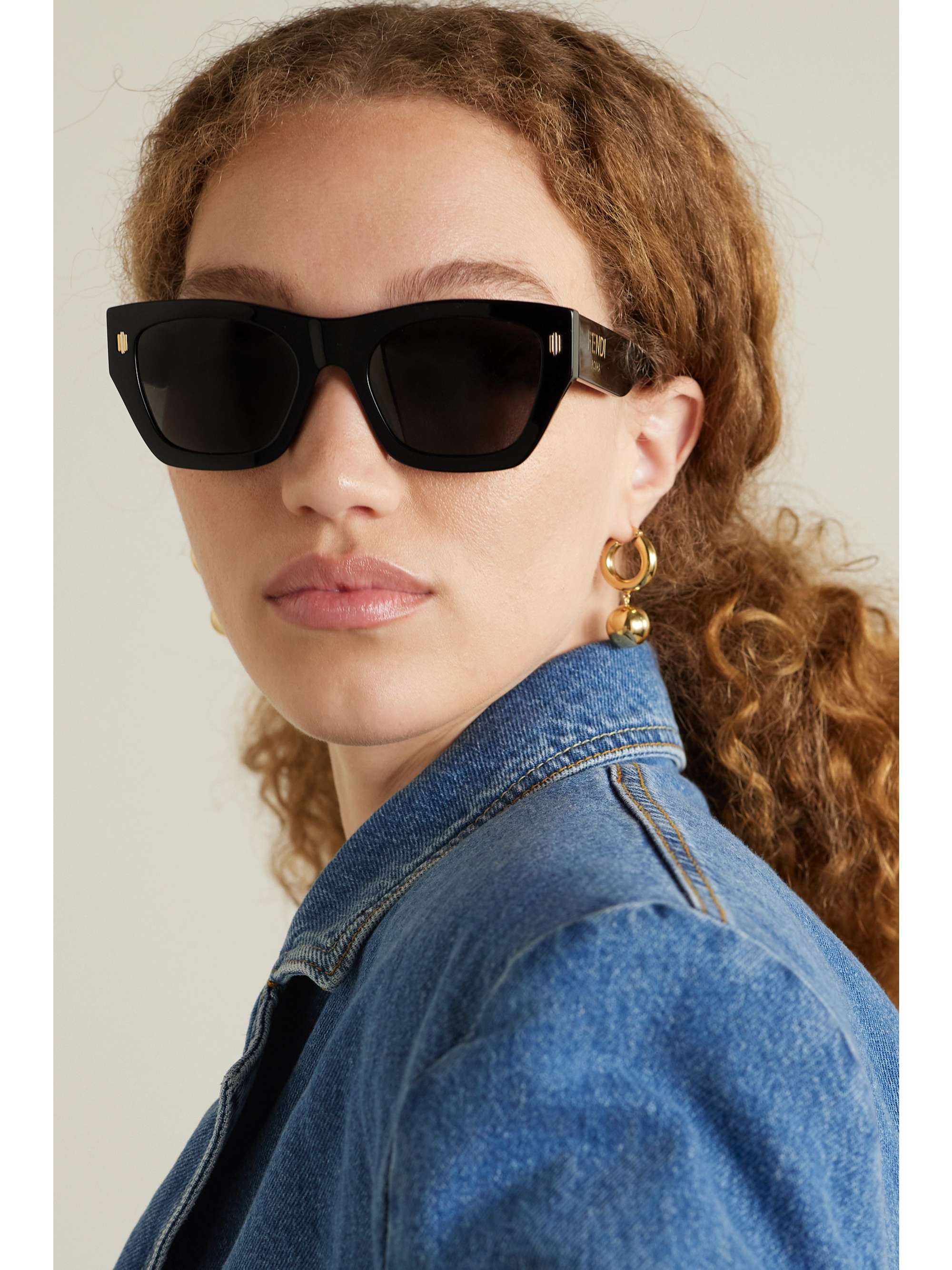 Roma D frame acetate sunglasses black One Size