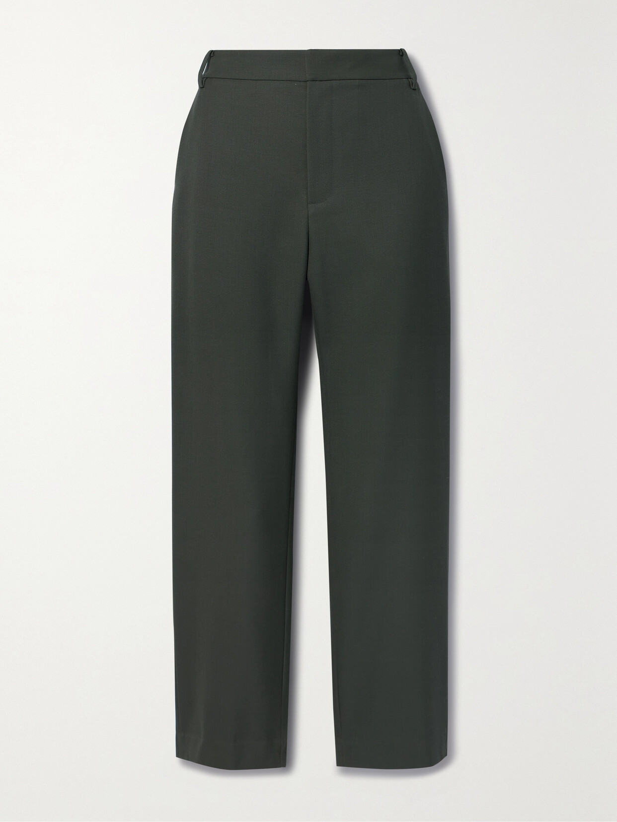 Tibi - Lennon Grain De Poudre Wool Straight-leg Pants - Green