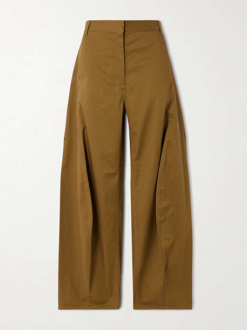 Tibi Chino Sid Cotton-blend Twill Wide-leg Pants