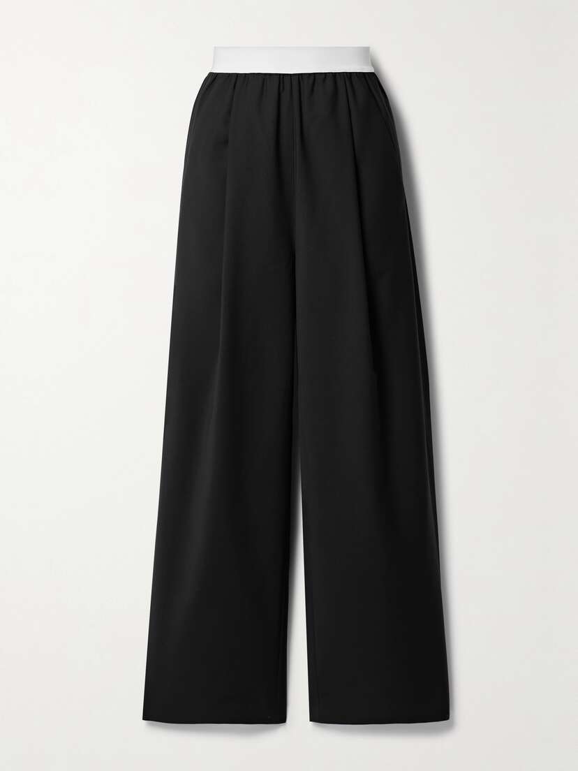Tibi + Net Sustain Marit Pleated Recycled Woven Wide-leg Pants - x large