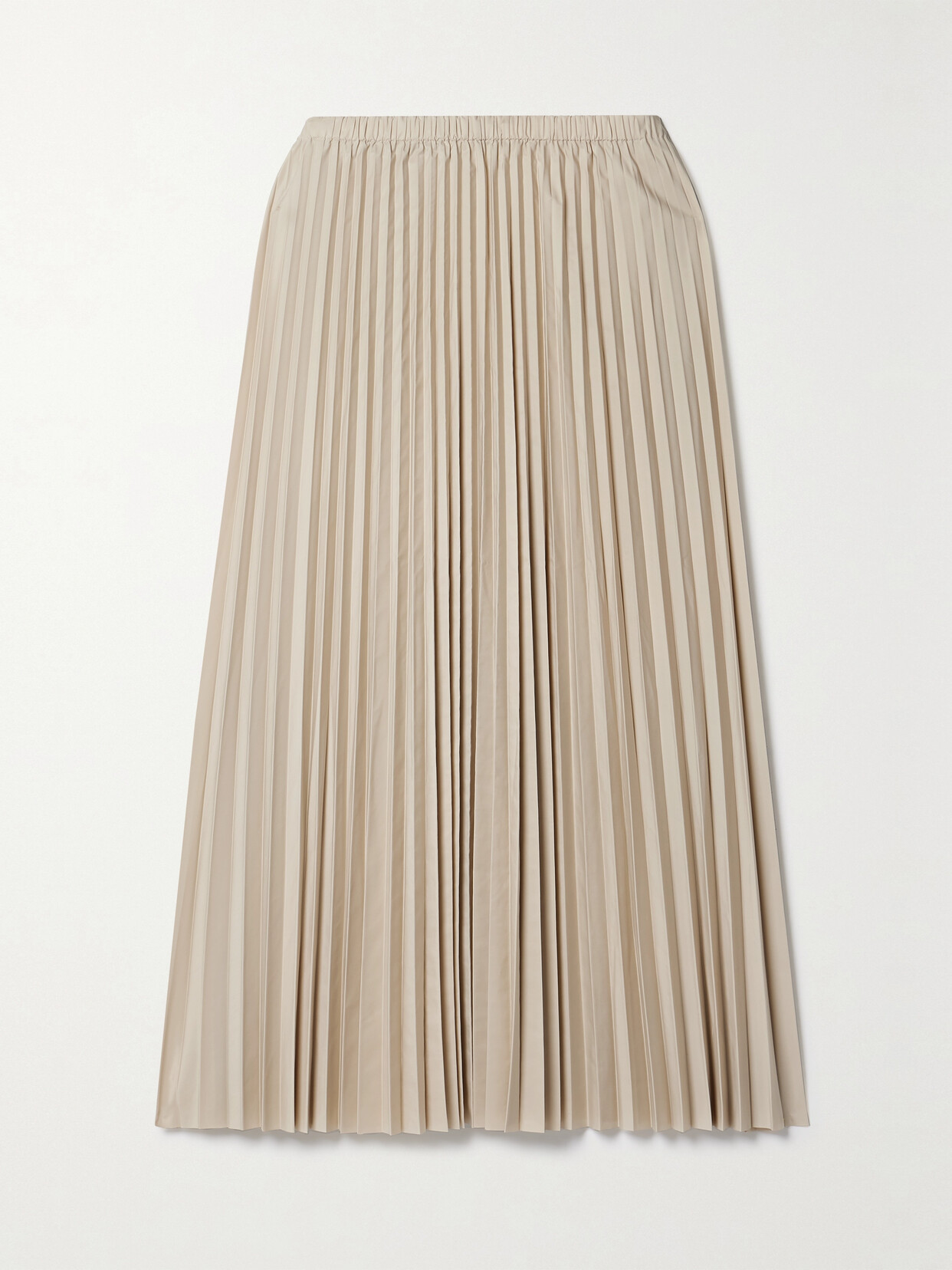 Shop Tibi Pleated Shell Midi Skirt In Neutrals