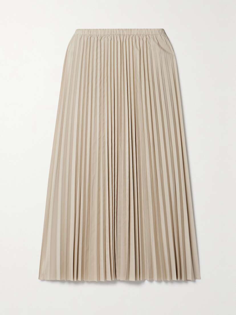 Tibi Pleated Shell Midi Skirt
