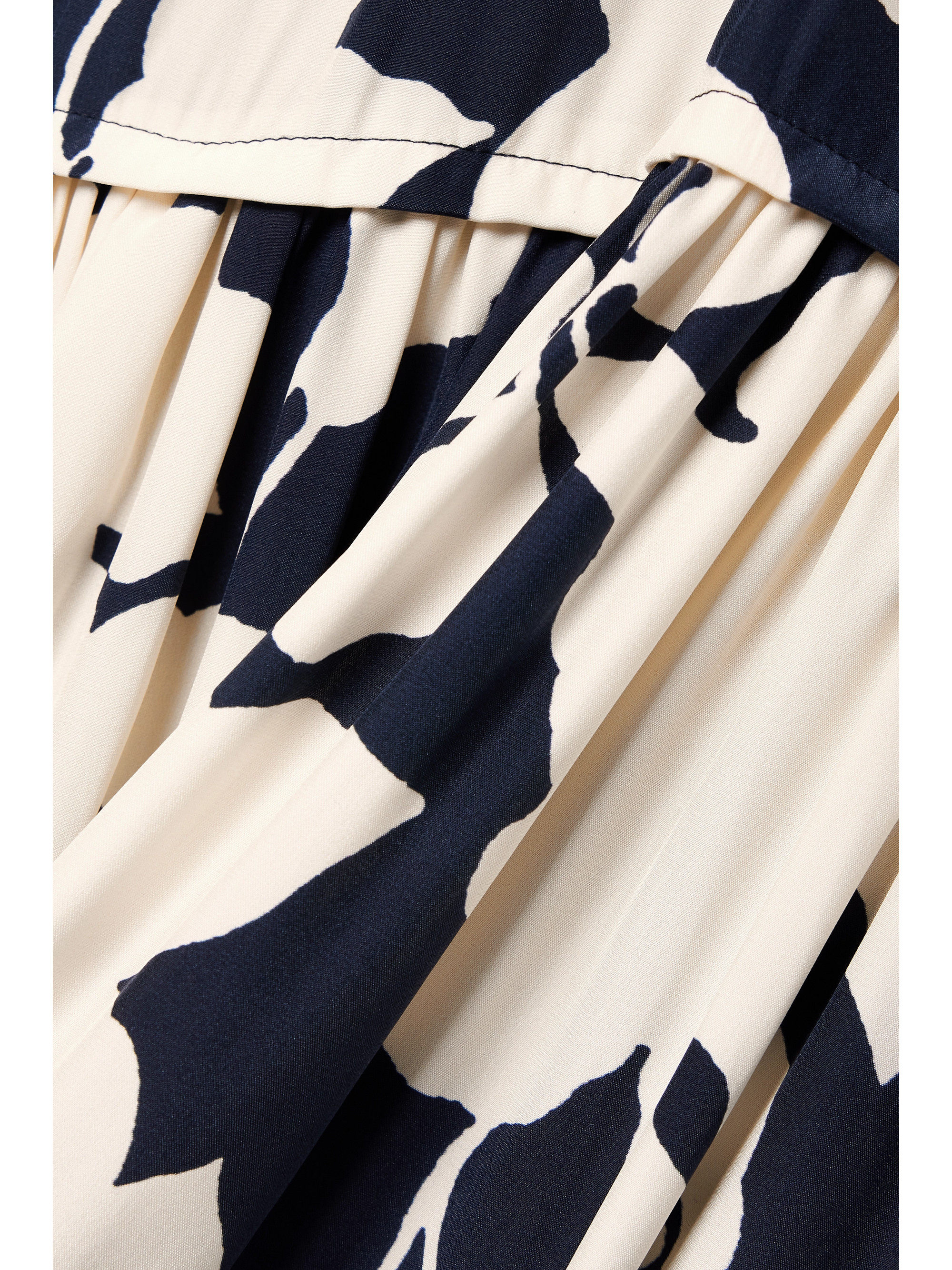 La Ligne Cape-effect ruffled floral-print silk-crepe midi dress