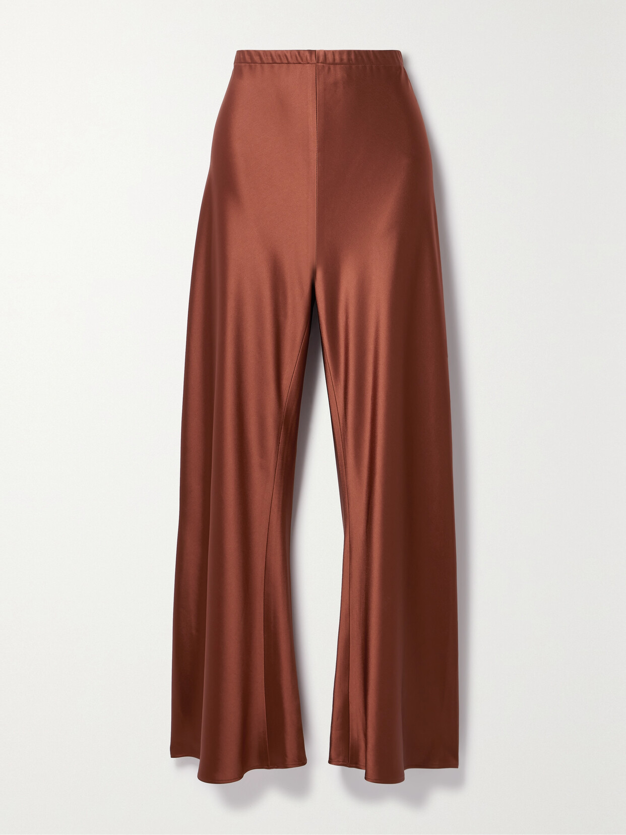 La Ligne Colby Satin Wide-leg Pants In Brown