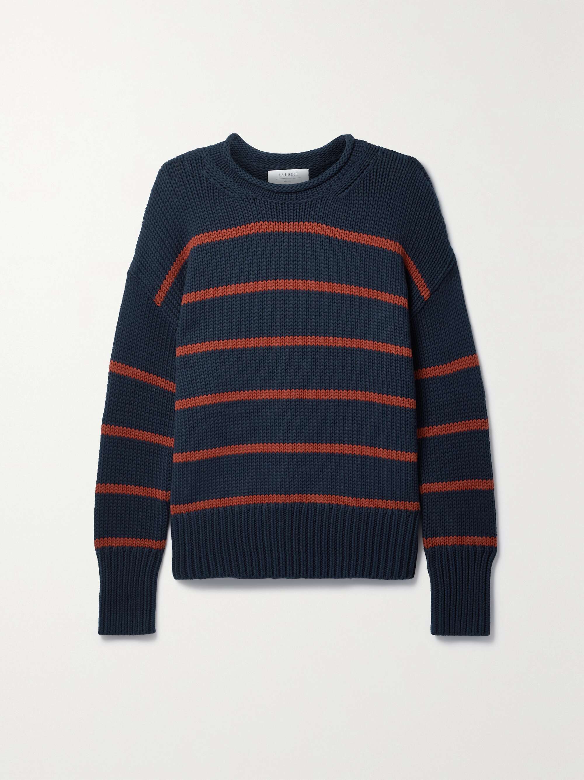 Orange striped sweater top