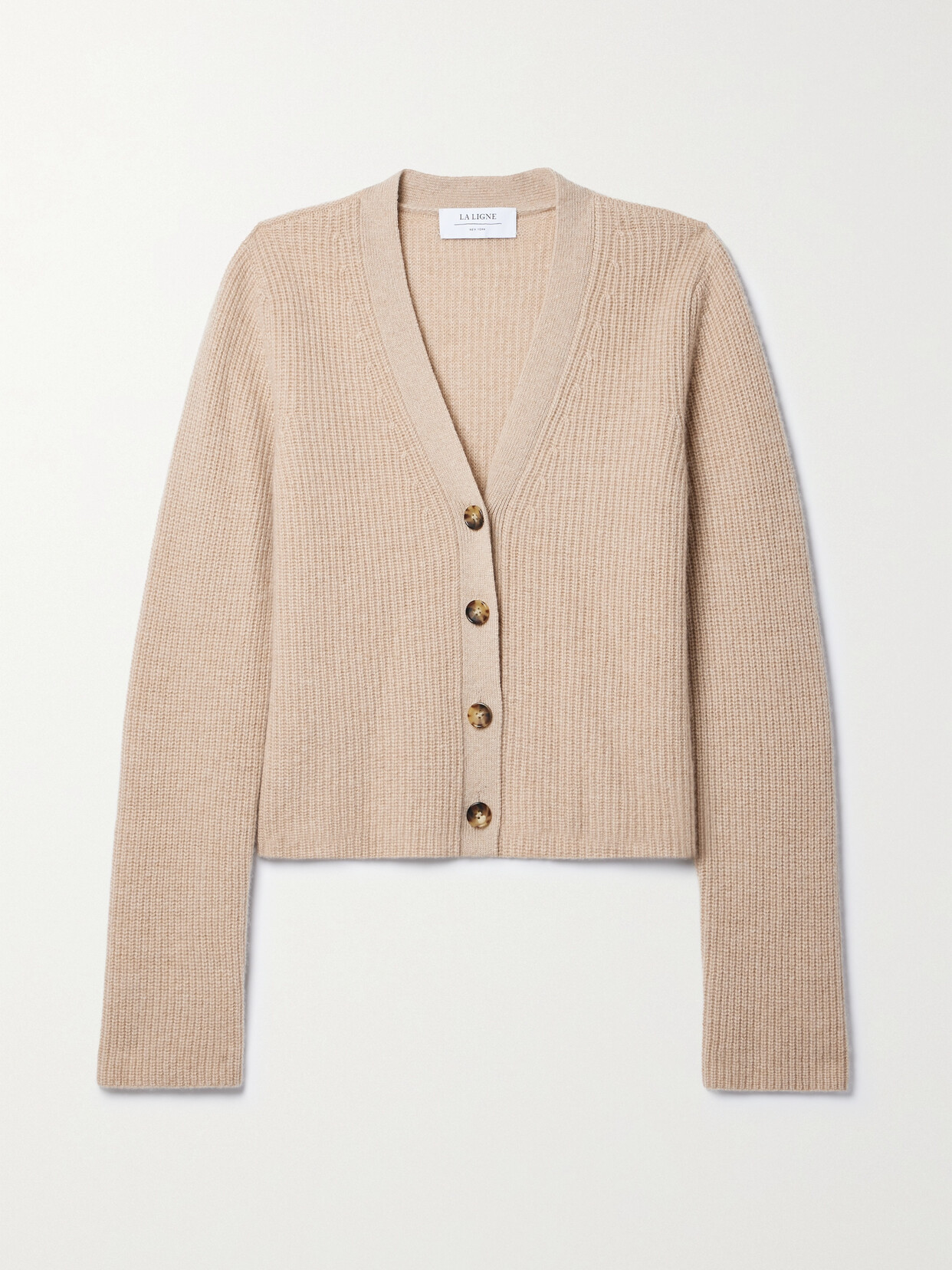 La Ligne - Mini Toujours Ribbed Cashmere Cardigan - Brown