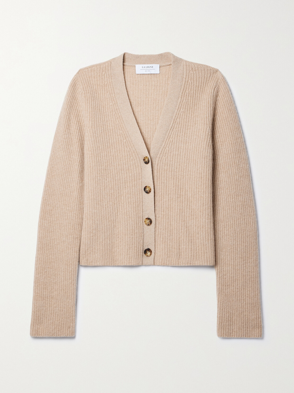 La Ligne Mini Toujours Cashmere Cardigan In Heathered Tan