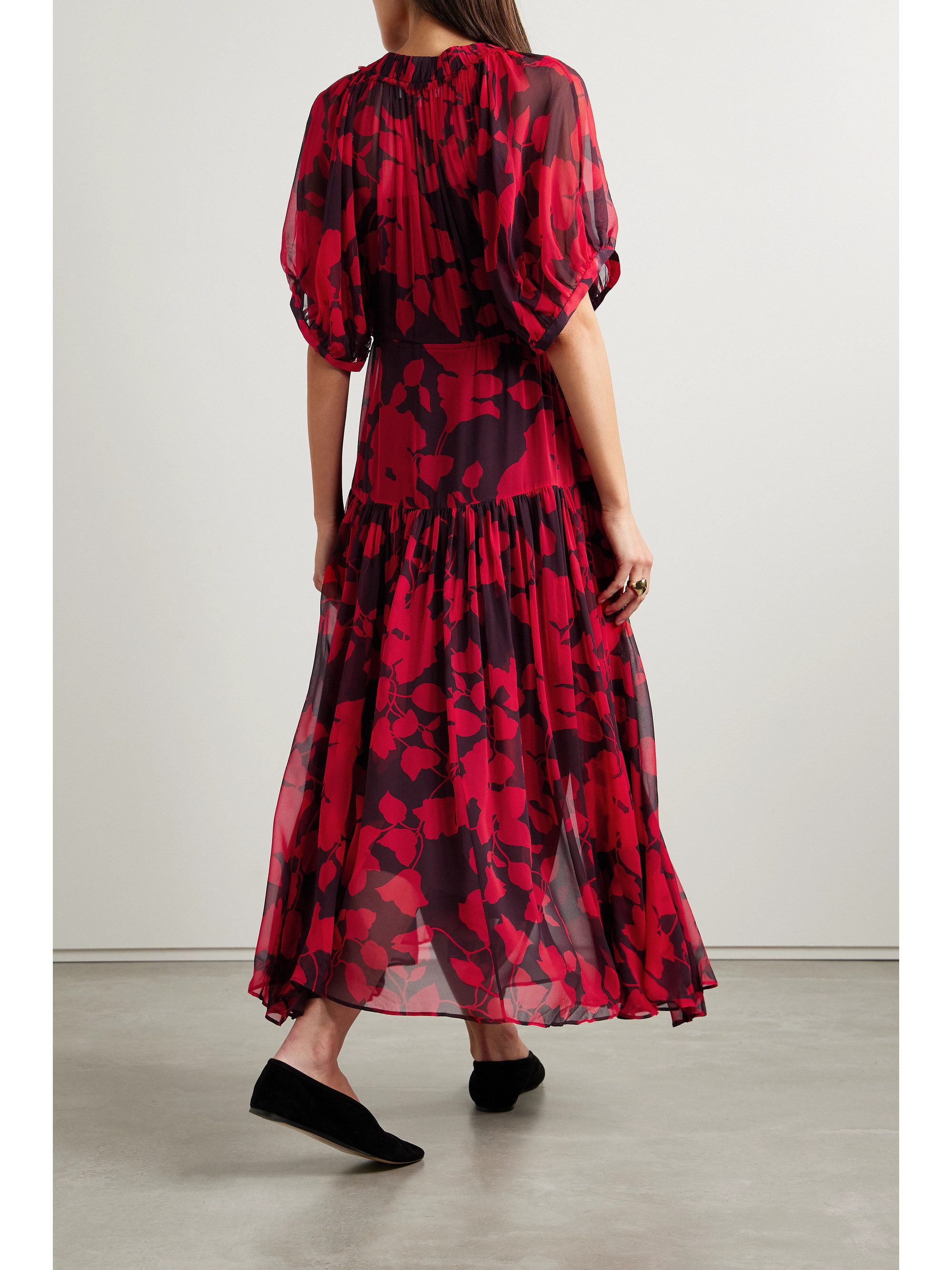 La Ligne Constance tiered floral-print silk-chiffon maxi dress thumbnail