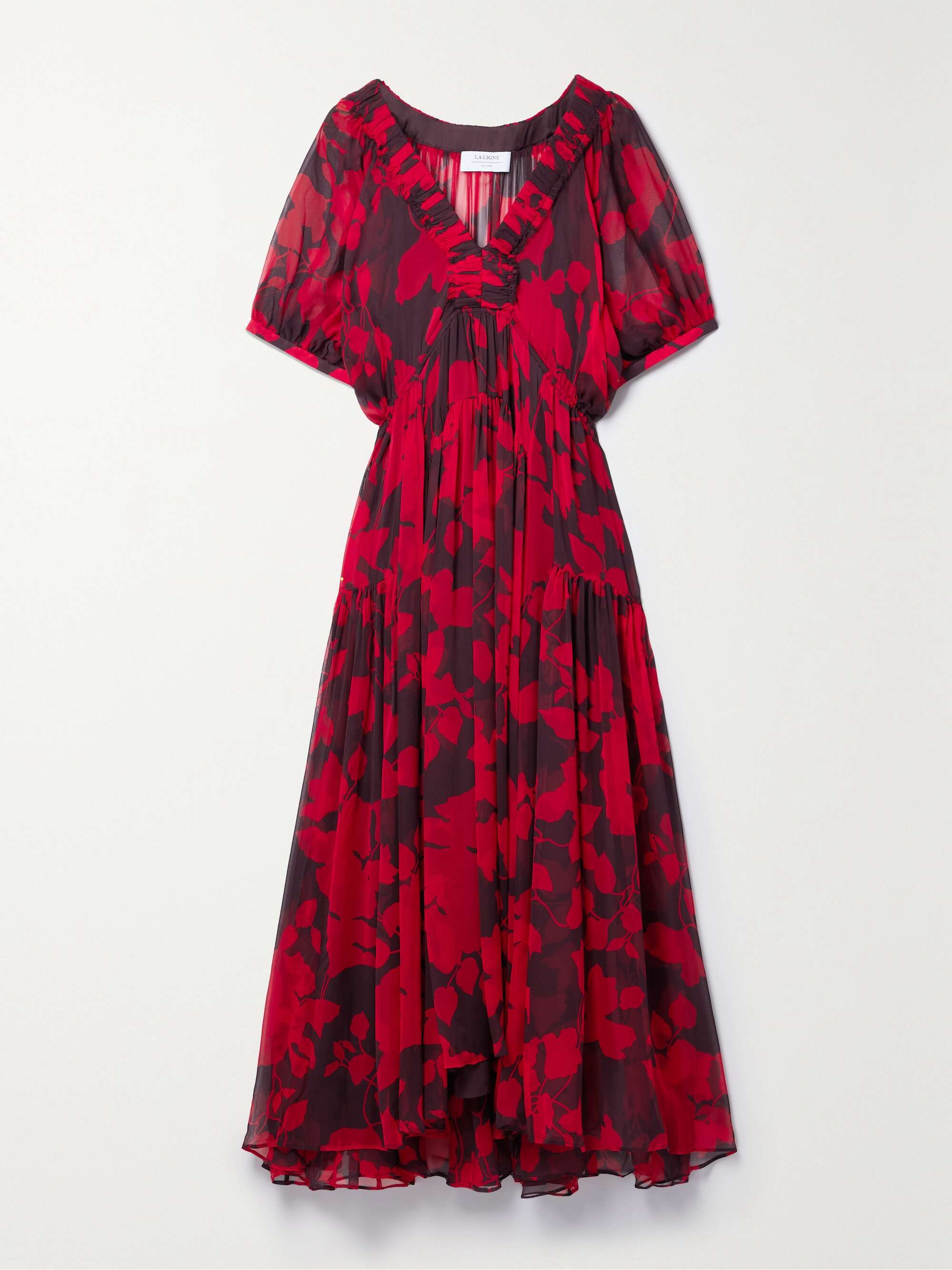 H&m red sales chiffon dress