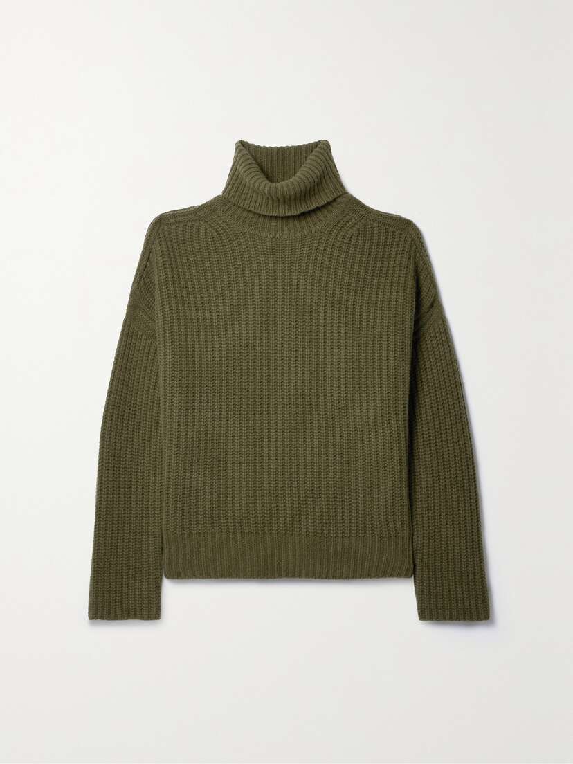 La Ligne Toujours Ribbed Cashmere Turtleneck Sweater - x large