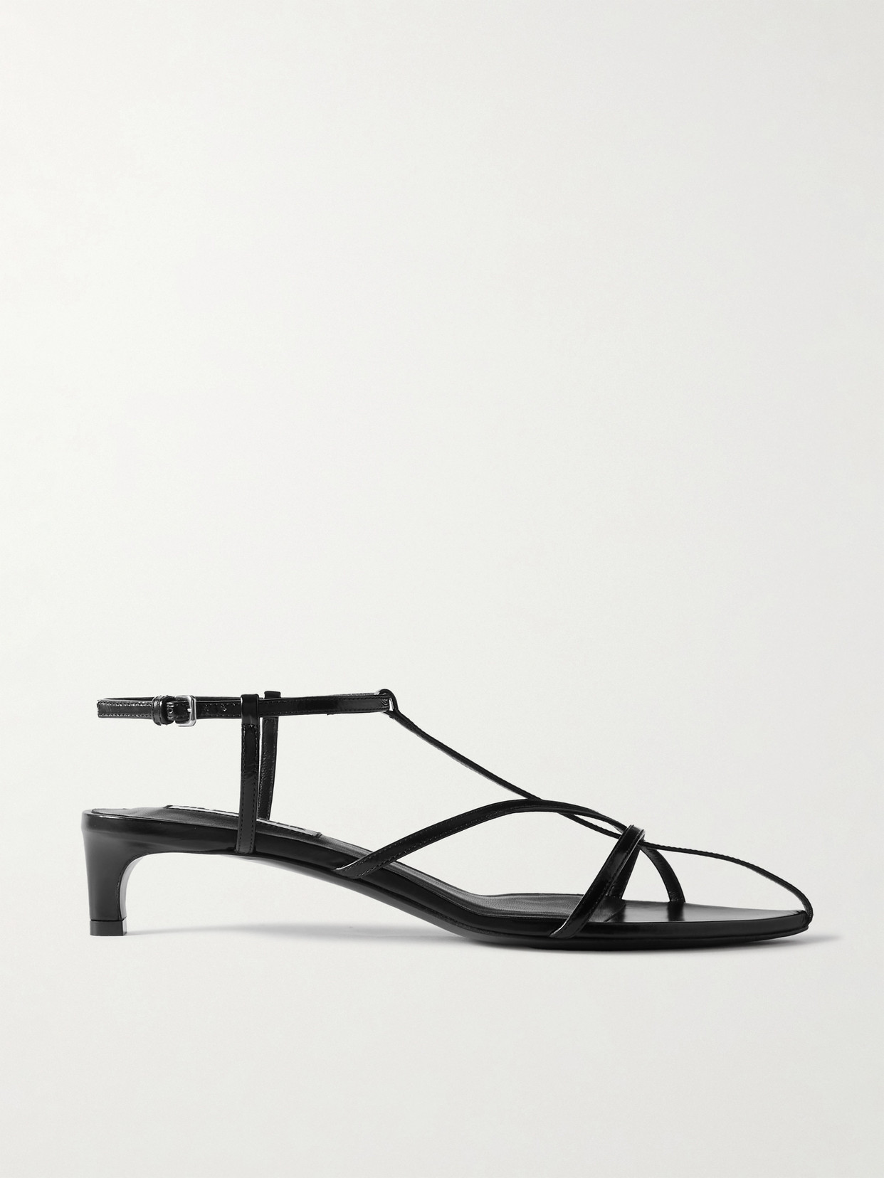 Shop Jil Sander Leather Sandals In Black