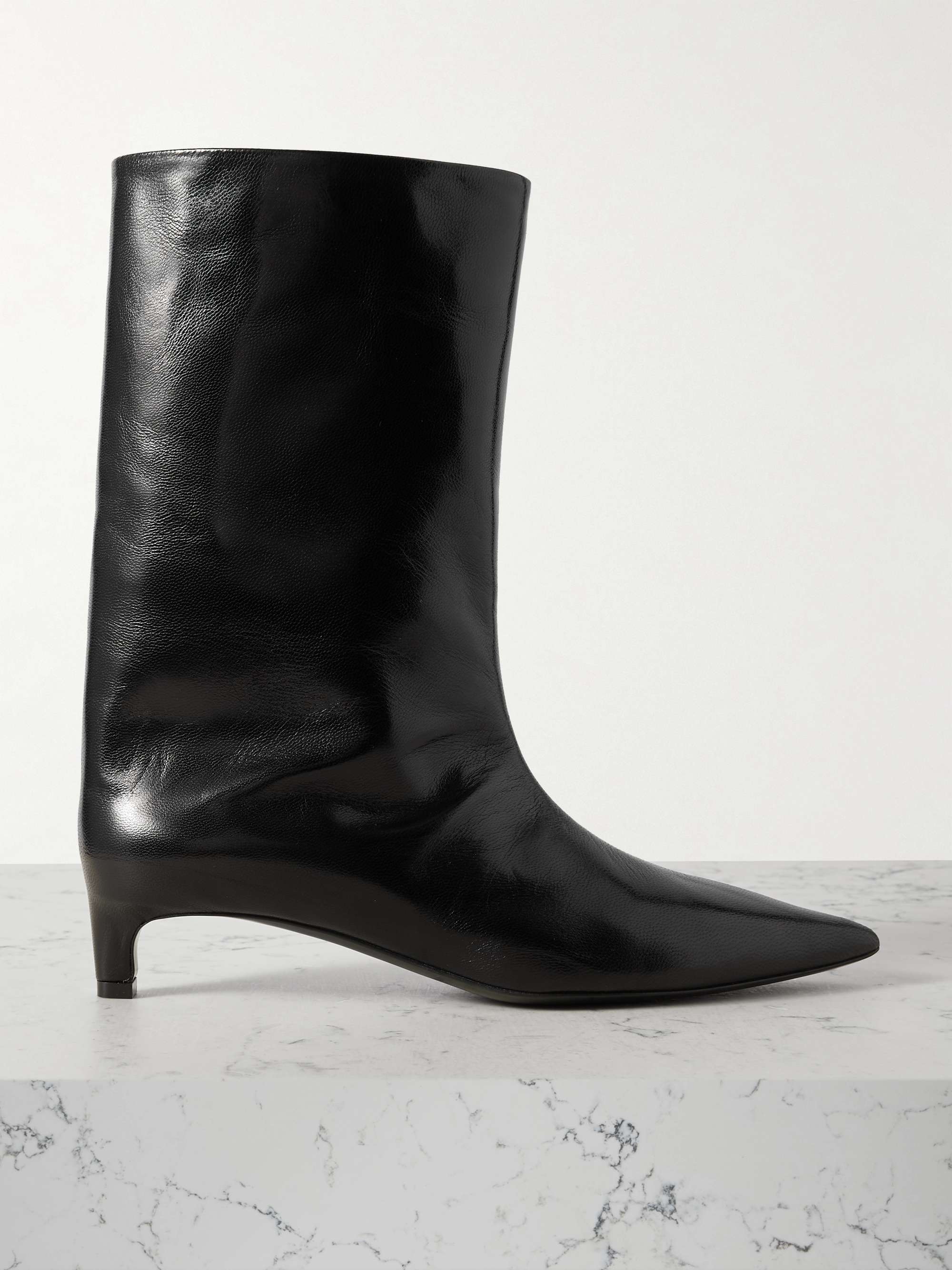 JIL SANDER Leather point-toe boots | NET-A-PORTER 