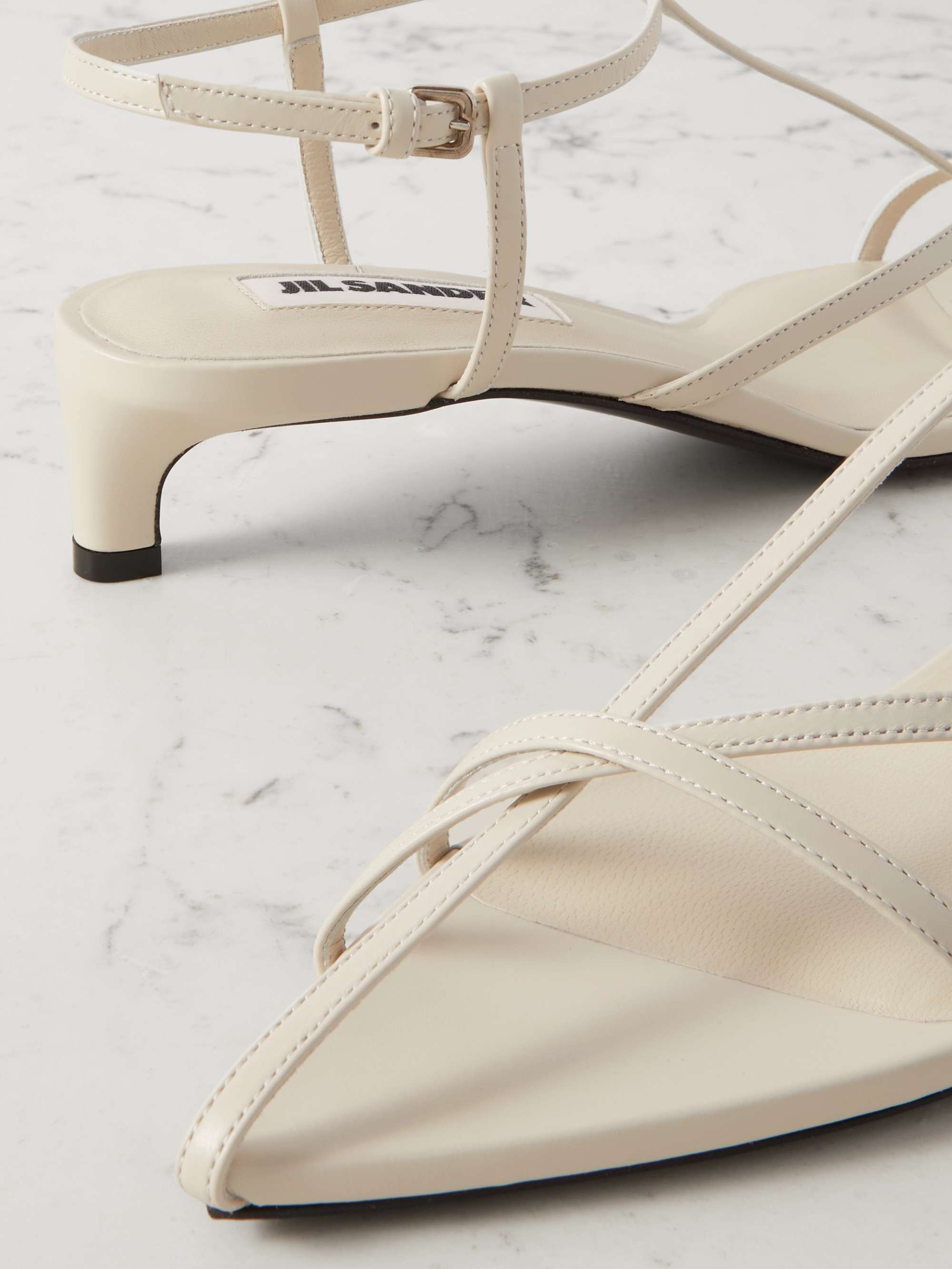 JIL SANDER Leather slingback sandals | NET-A-PORTER