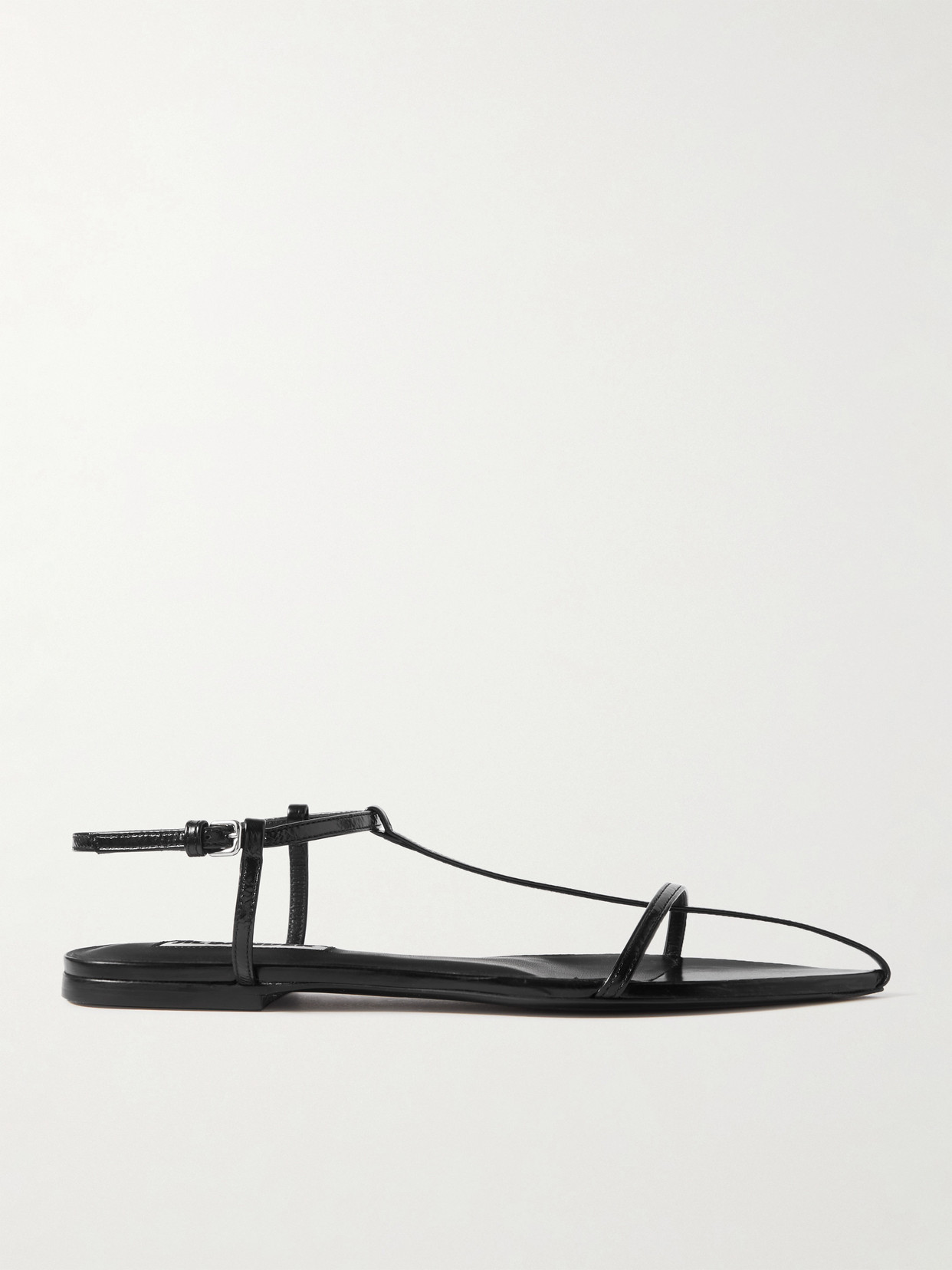 Shop Jil Sander Leather Point-toe Sandals In Black