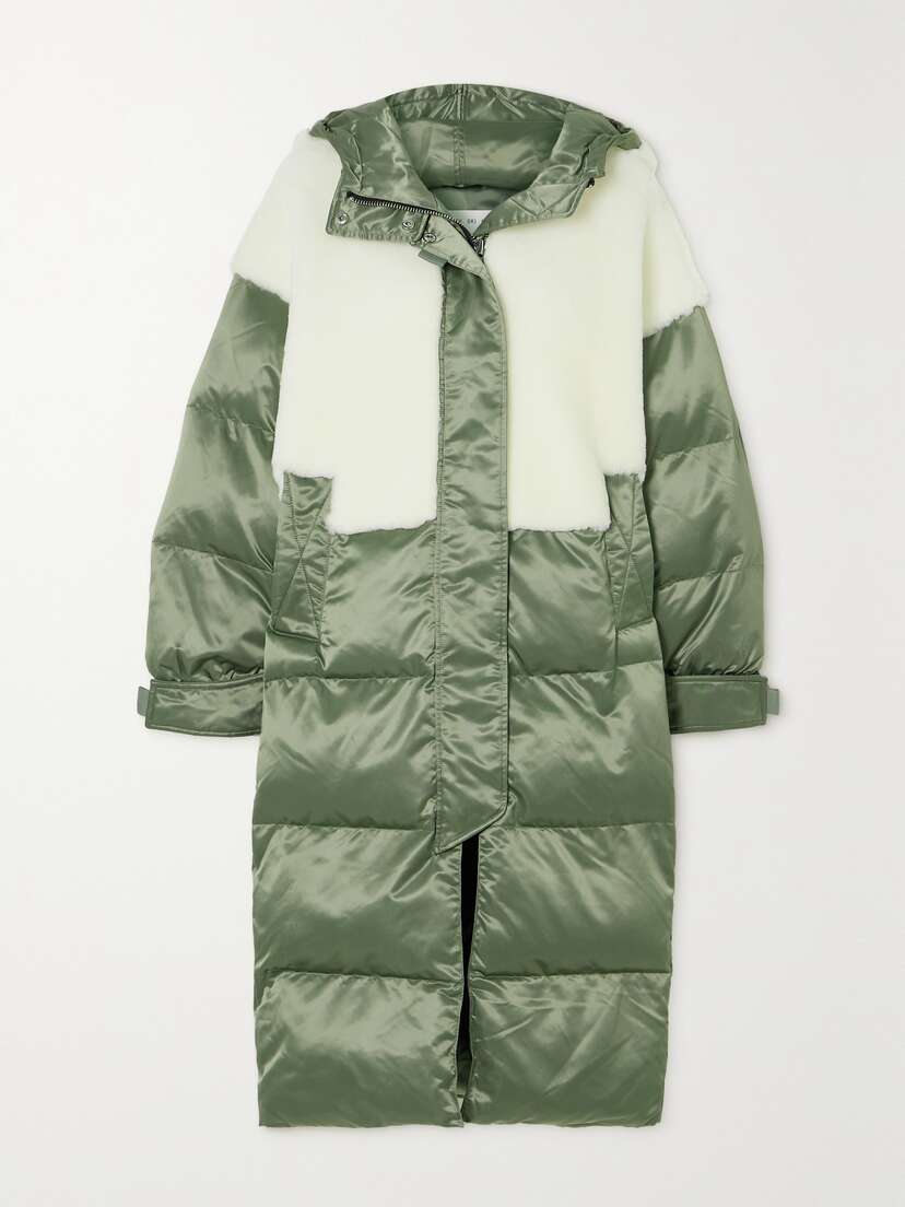 Shoreditch Ski Club Marlowe Hooded Shearling-paneled Padded Shell Coat