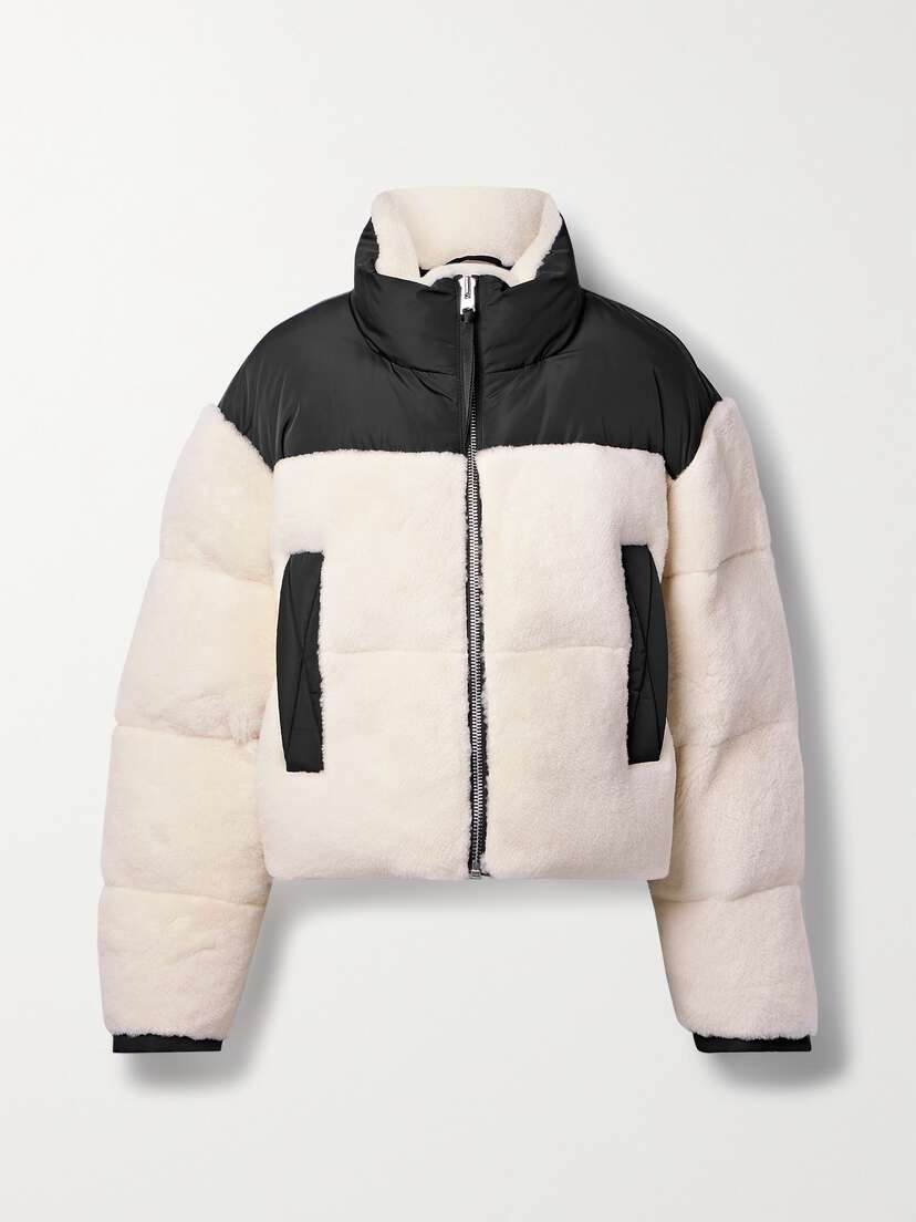 Shoreditch Ski Club Maya Shell-trimmed Quilted Padded Shearling Jacket