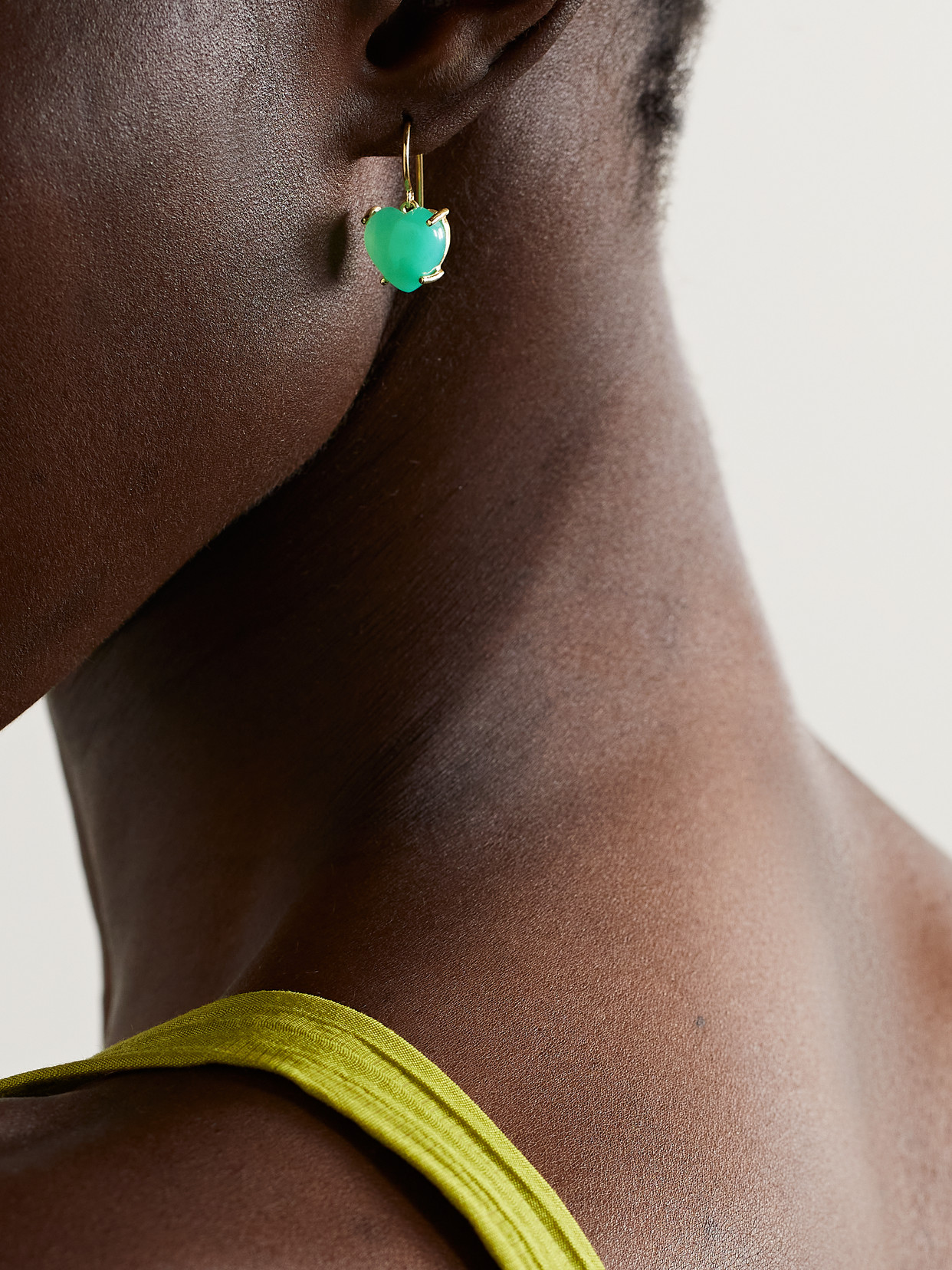 Shop Irene Neuwirth Love 18-karat Gold Chrysoprase Earrings In Green