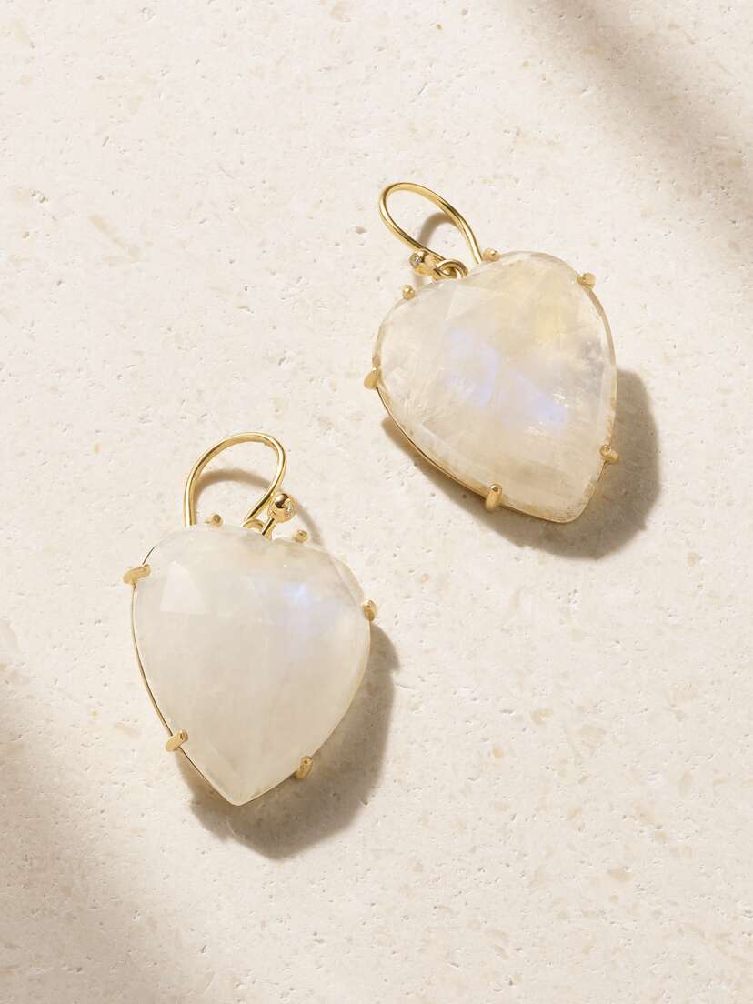 Irene Neuwirth Love 18-karat Gold Rainbow Moonstone Earrings