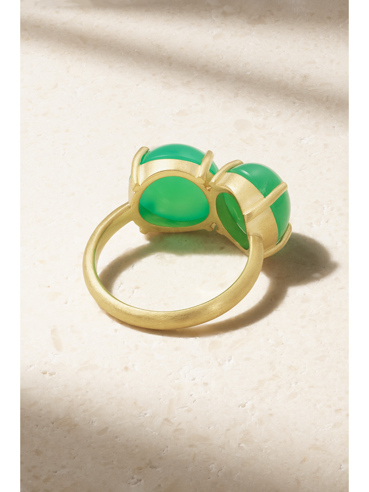 Shop Irene Neuwirth Classic 18-karat Gold Chrysoprase Ring In Green