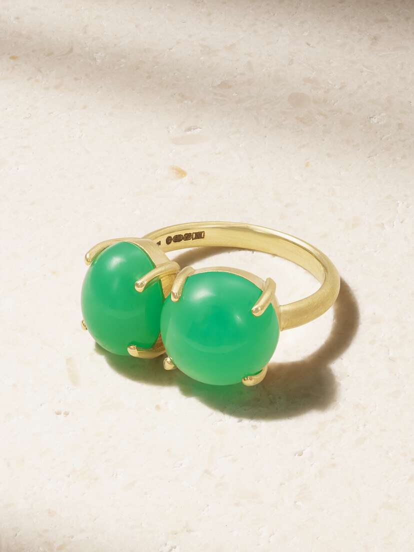 Irene Neuwirth Classic 18-karat Gold Chrysoprase Ring
