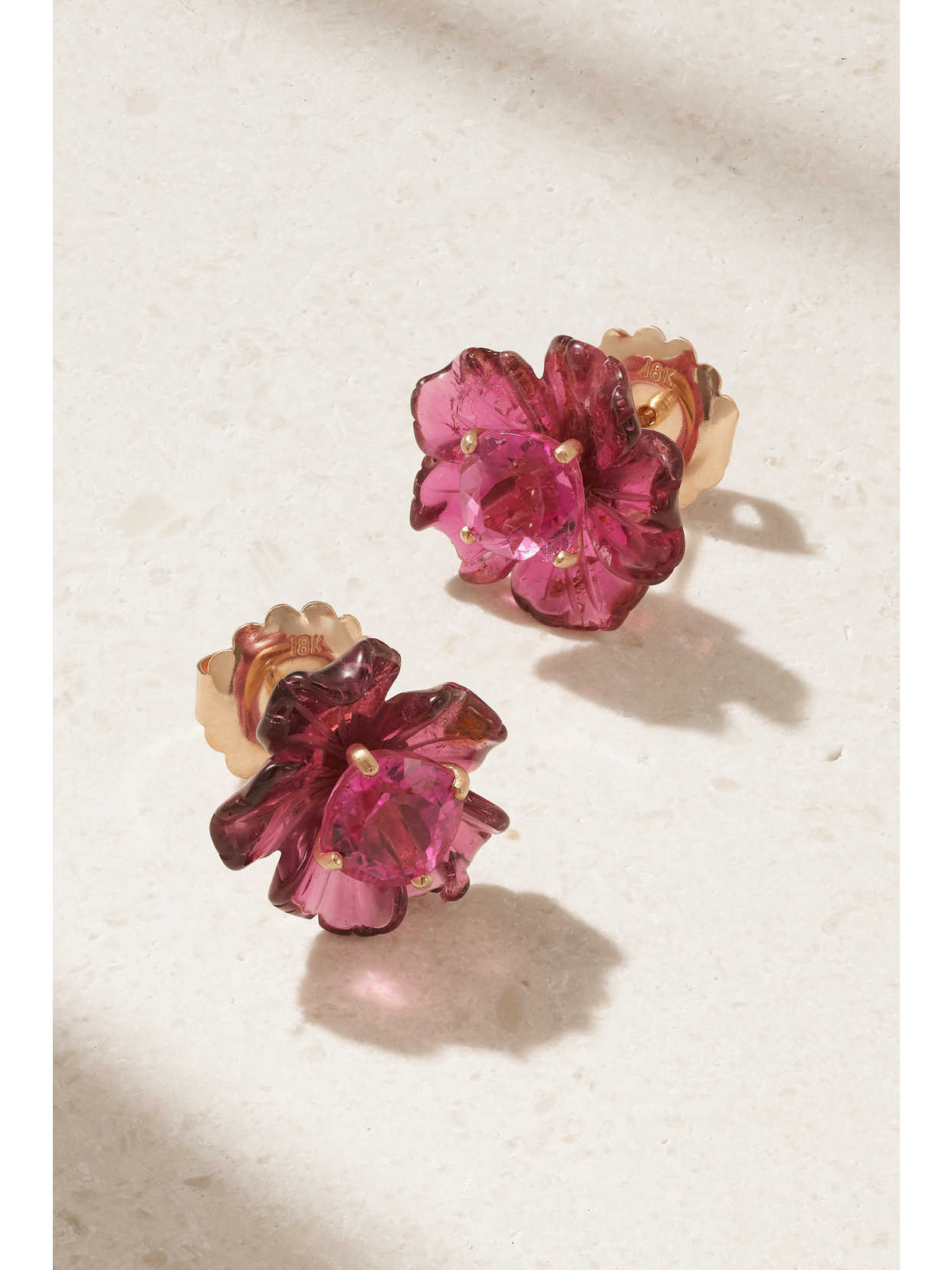 Irene Neuwirth - Tropical Flower 18-karat Rose Gold, Tourmaline And Rubellite Earrings - Red