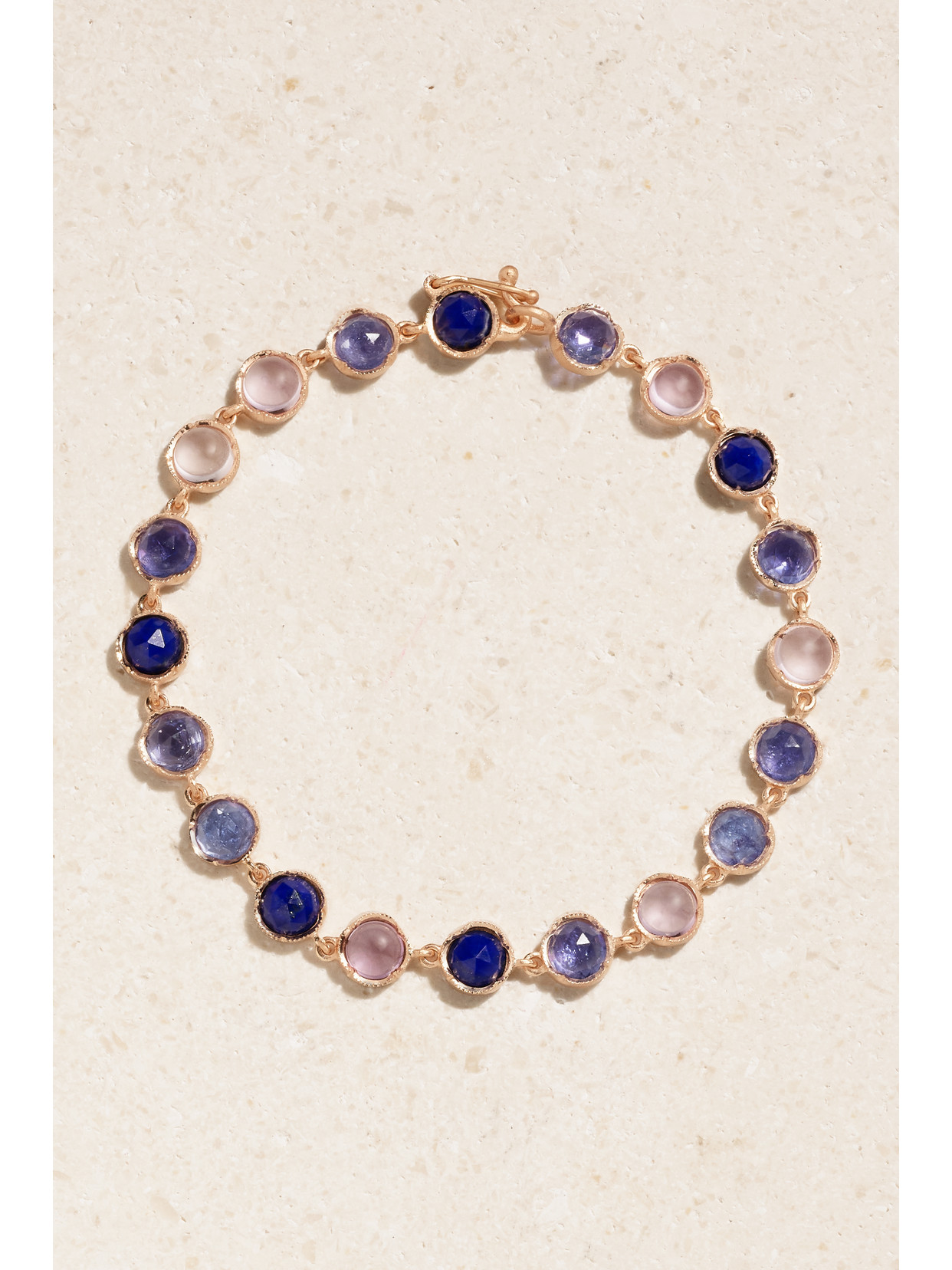 Irene Neuwirth 18-karat Rose Gold Multi-stone Bracelet In Blue