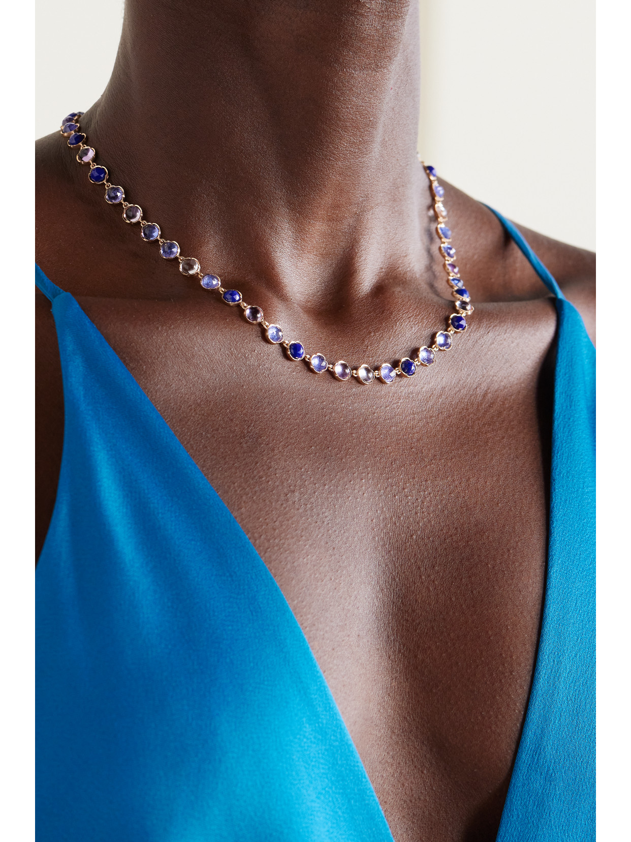Irene Neuwirth Classic 18-karat Rose Gold Multi-stone Necklace In Purple