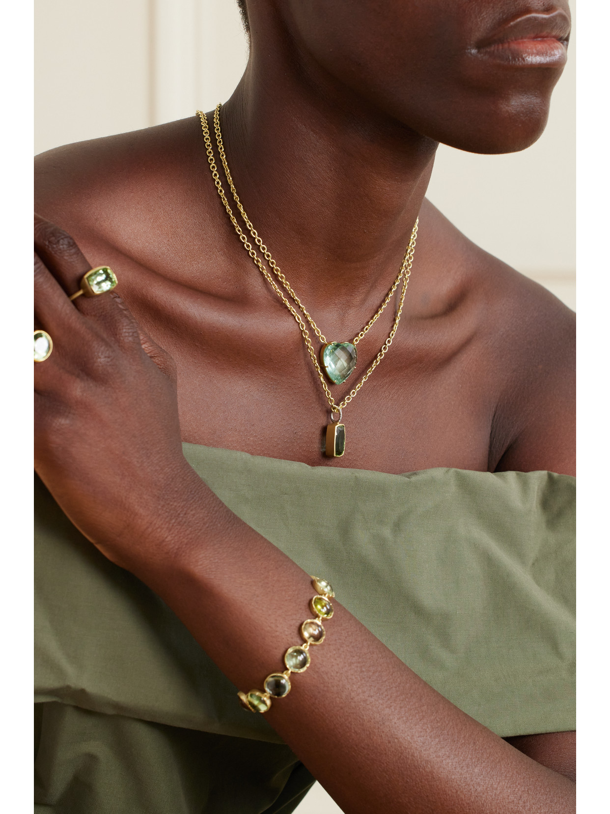 Shop Irene Neuwirth Love 18-karat Gold Beryl Necklace In Unknown