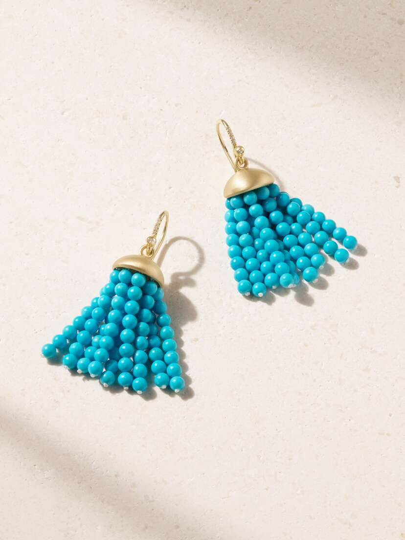 Irene Neuwirth 18-karat Gold, Turquoise And Diamond Earrings