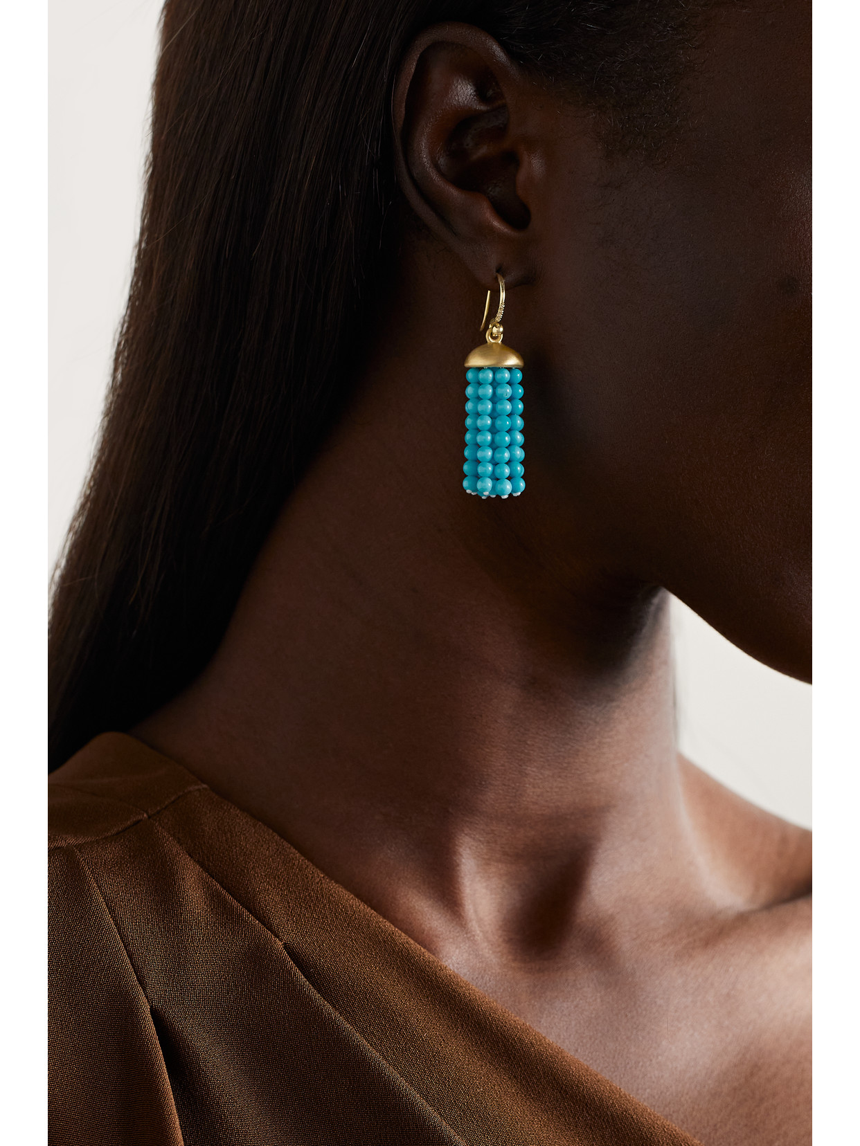 Irene Neuwirth 18-karat Gold, Turquoise And Diamond Earrings In Blue