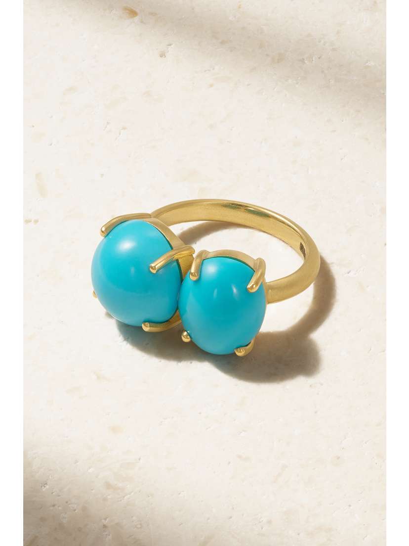 Irene Neuwirth Classic 18-karat Gold Turquoise Ring