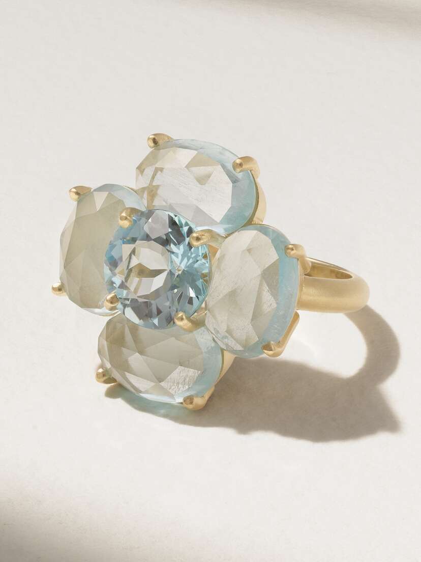 Irene Neuwirth Classic 18-karat Gold Acquamarine Ring