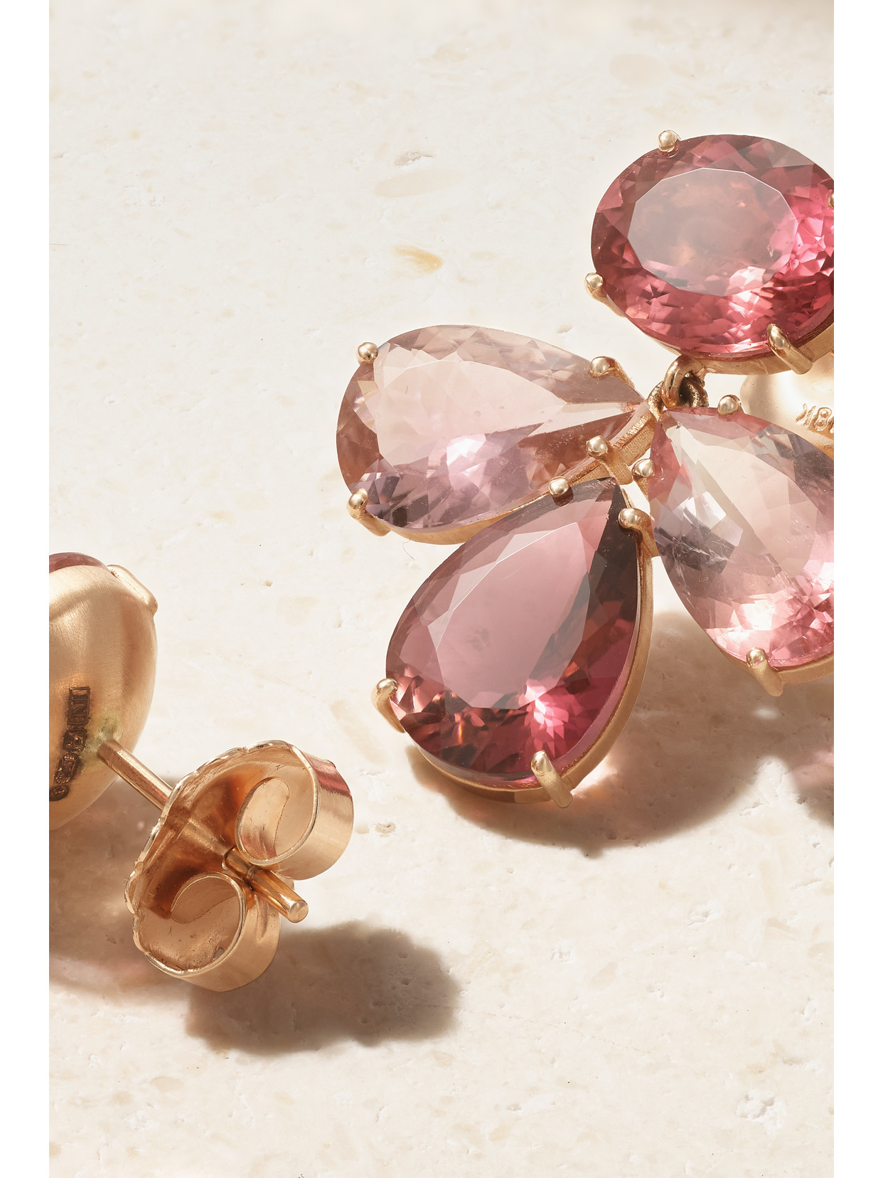 Shop Irene Neuwirth Gemmy Gem 18-karat Rose Gold Tourmaline Earrings In Pink