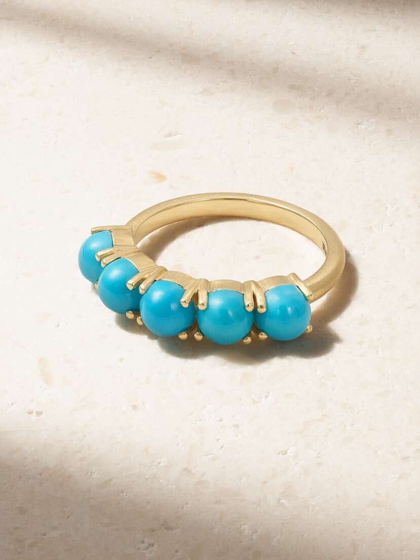 Irene Neuwirth Classic 18-karat Gold Turquoise Ring