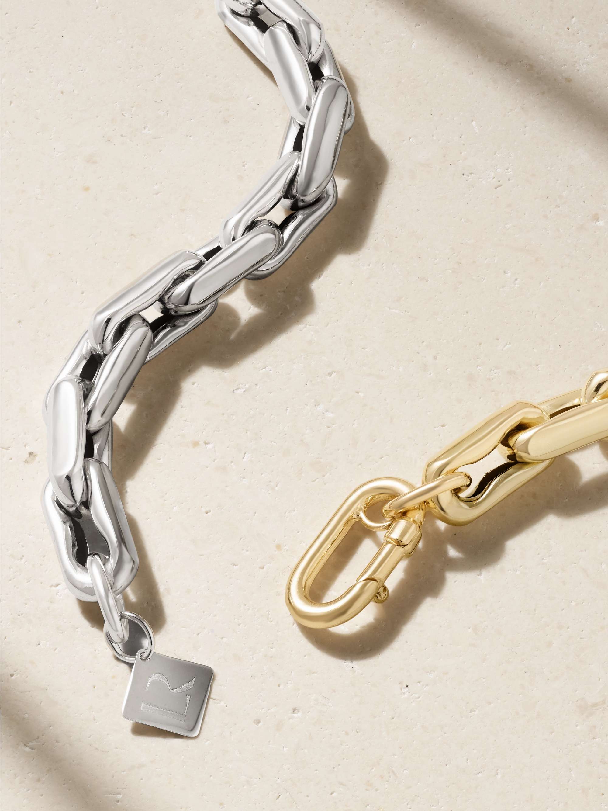 LAUREN RUBINSKI Small 14-karat white and yellow gold necklace