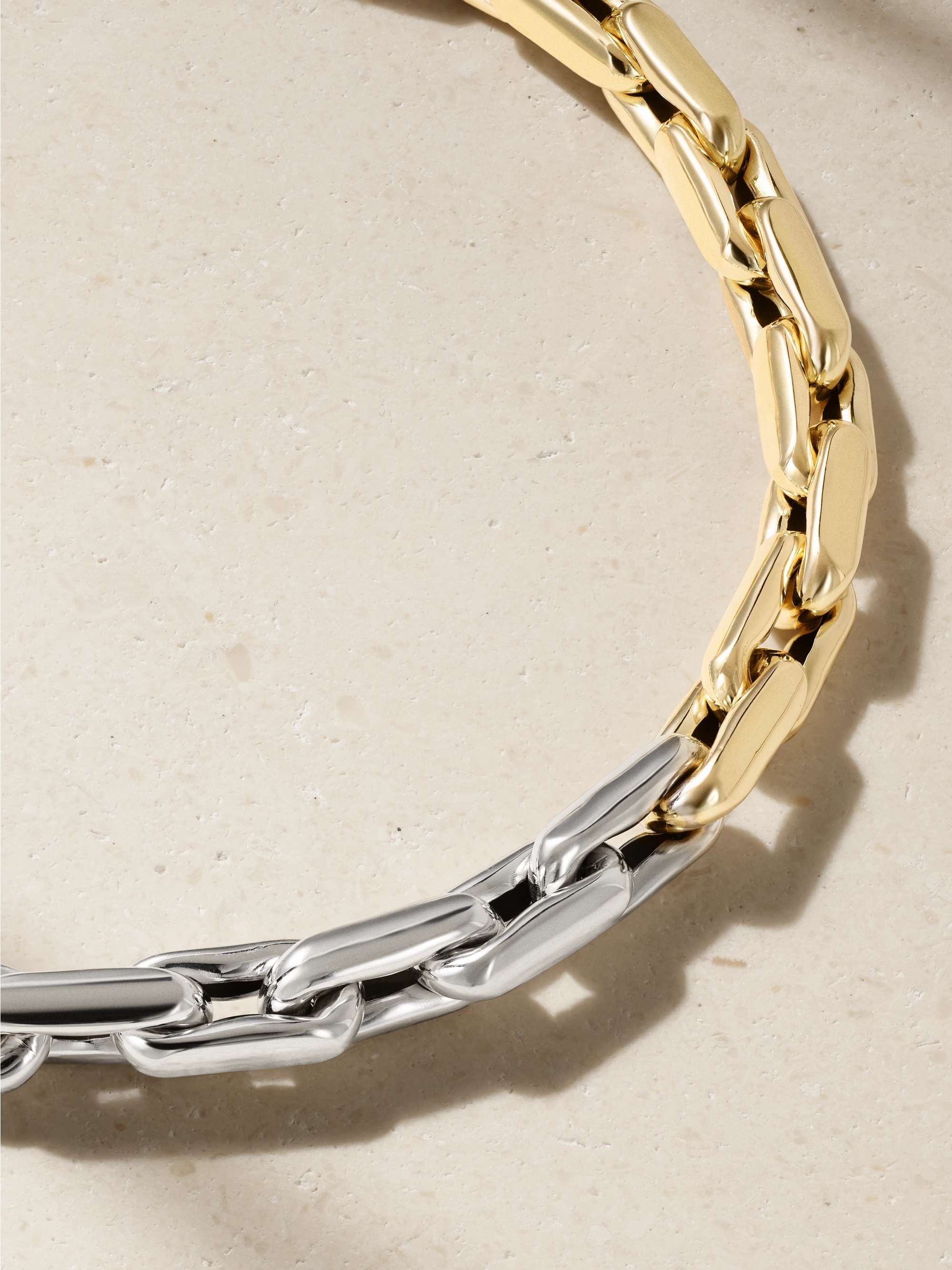 LAUREN RUBINSKI Small 14-karat white and yellow gold necklace