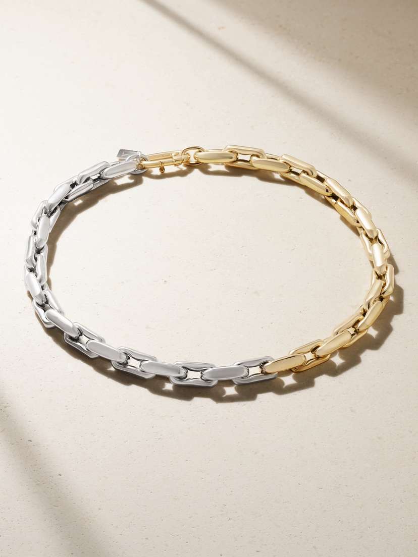 Lauren Rubinski Small 14-karat Yellow And White Gold Necklace