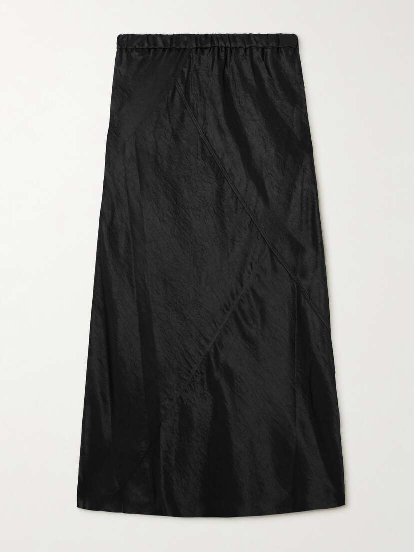 Lauren Manoogian + Net Sustain Crinkled-satin Midi Skirt