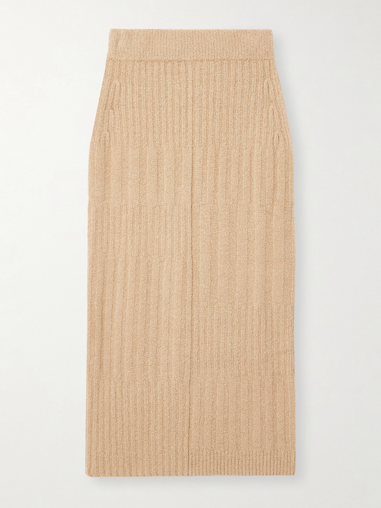 Lauren Manoogian Collage Ribbed Pima Cotton-blend Bouclé Midi Skirt In Neutrals