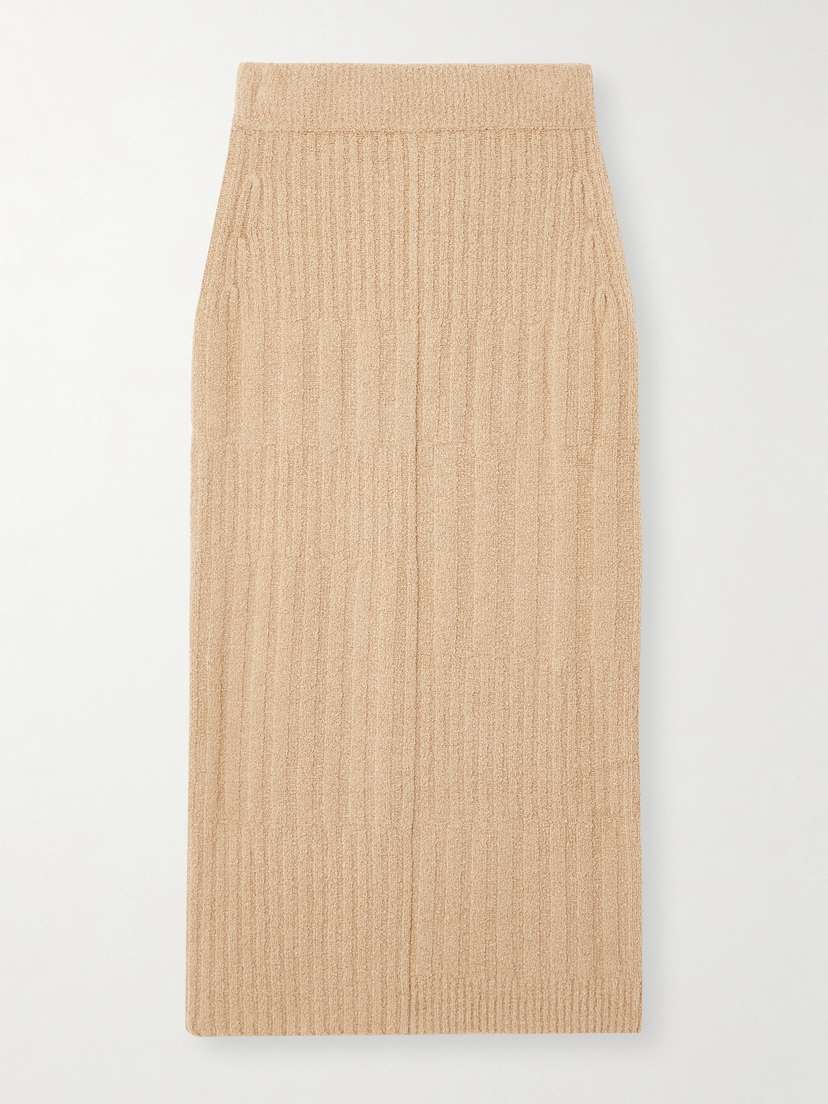 Lauren Manoogian Collage Ribbed Pima Cotton-blend Bouclé Midi Skirt