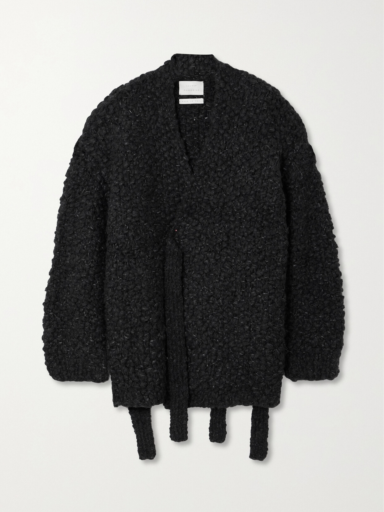 Lauren Manoogian + Net Sustain Matta Belted Alpaca-blend Bouclé Cardigan In Black