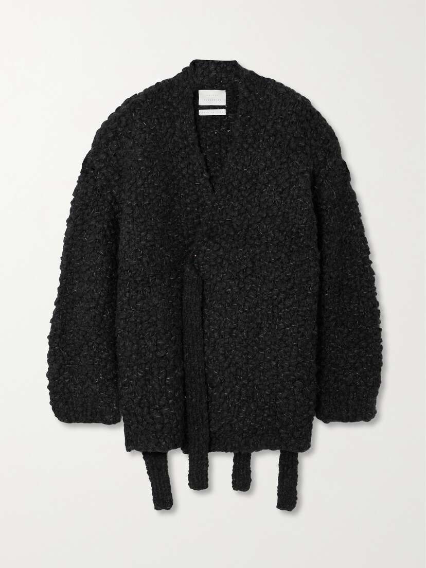 Lauren Manoogian + Net Sustain Matta Belted Alpaca-blend Bouclé Cardigan