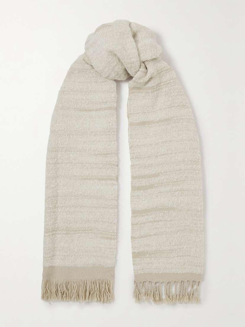Lauren Manoogian + Net Sustain Fringed Alpaca And Wool-blend Bouclé Scarf