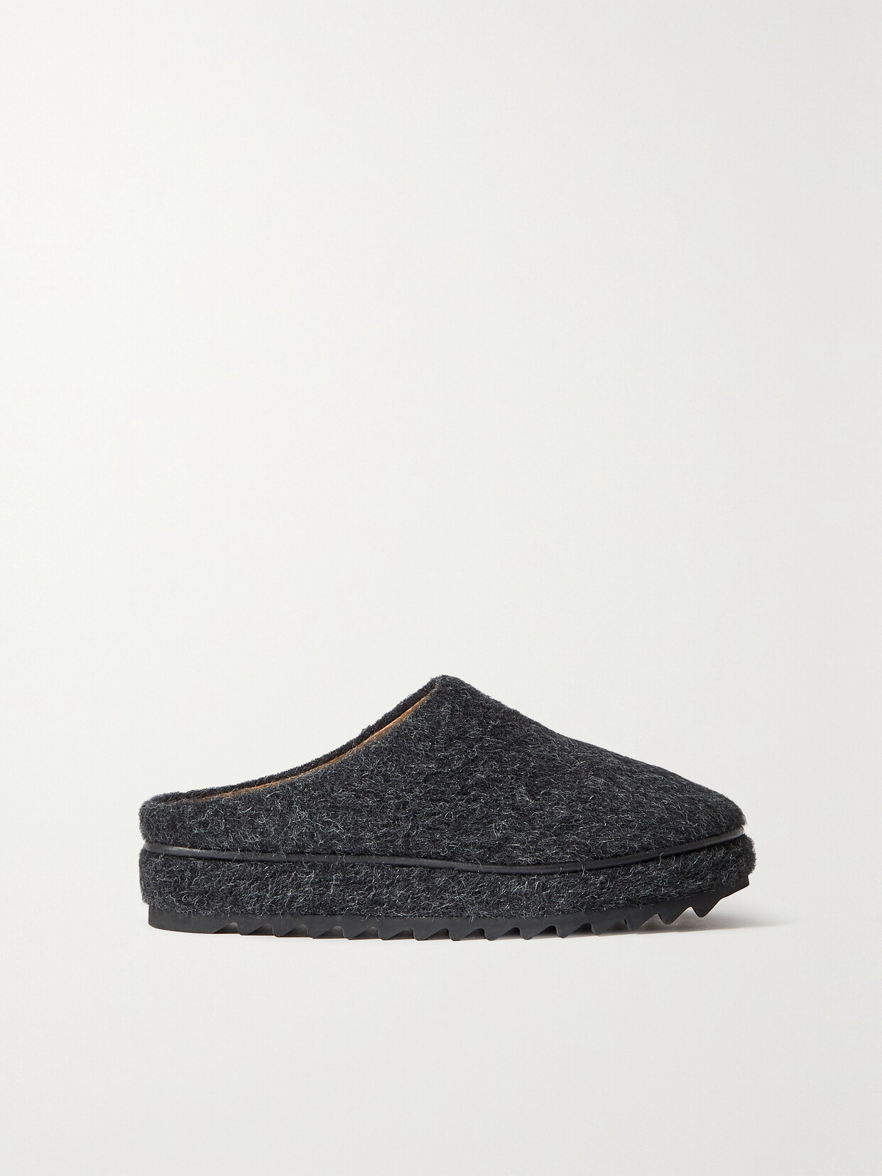 Lauren Manoogian Moto Brushed Alpaca And Merino Wool-blend Mules In Black