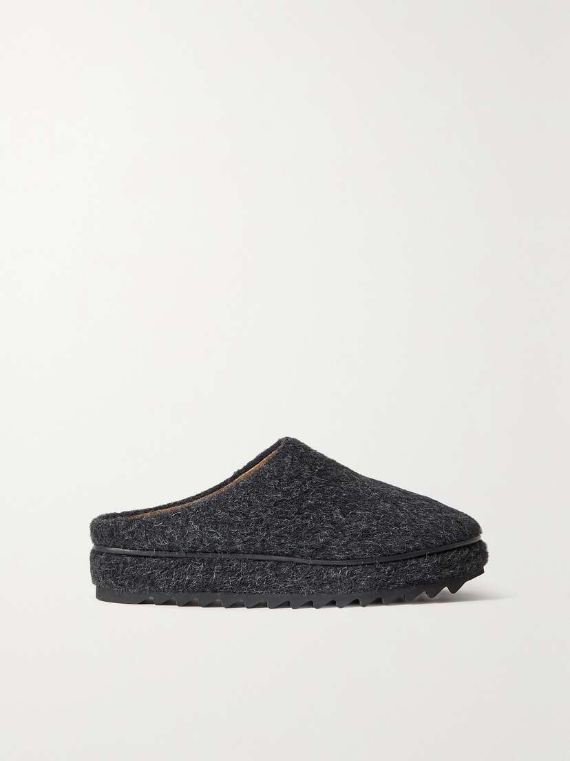 Lauren Manoogian + Net Sustain Moto Brushed Alpaca And Merino Wool-blend Mules
